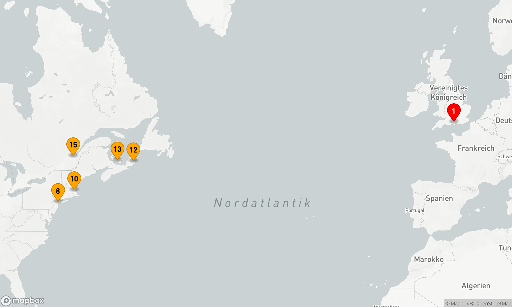 Route 14 Nächte - Transatlantik - Neuengland - Kanada (M725A)