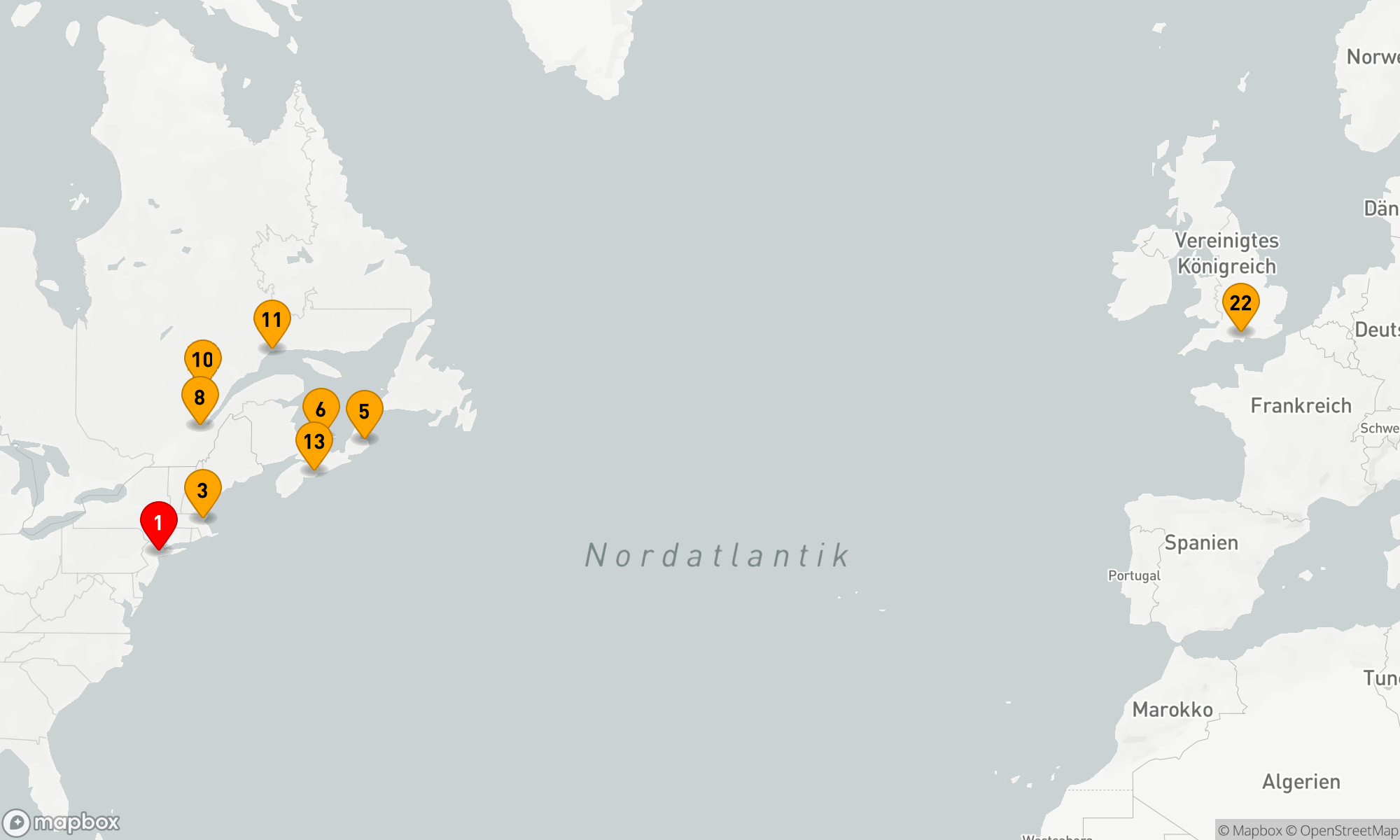 Route 21 Nächte - Transatlantik - Neuengland - Kanada (M726B)