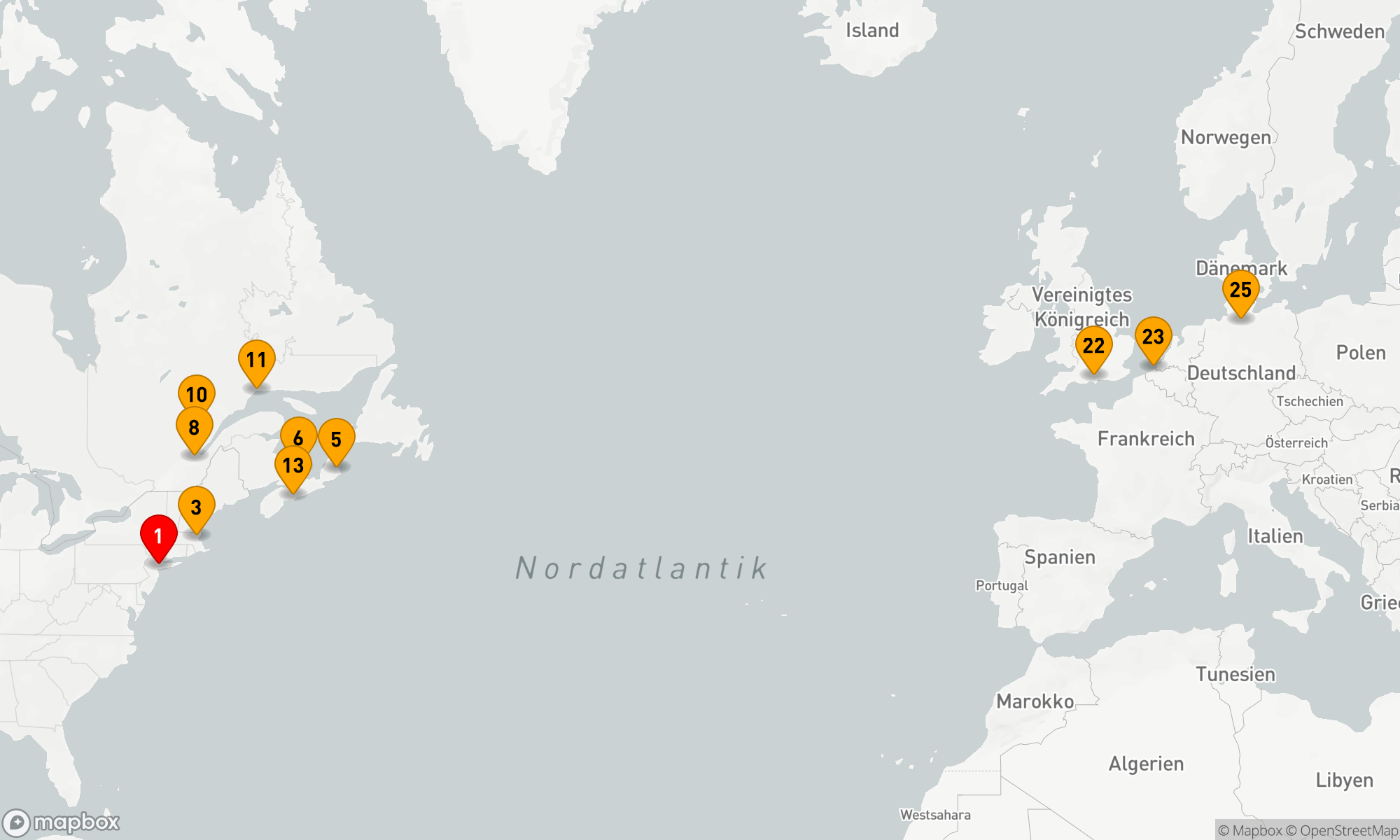 Route 24 Nächte - Transatlantik - Neuengland - Kanada nach Hamburg (M726C)