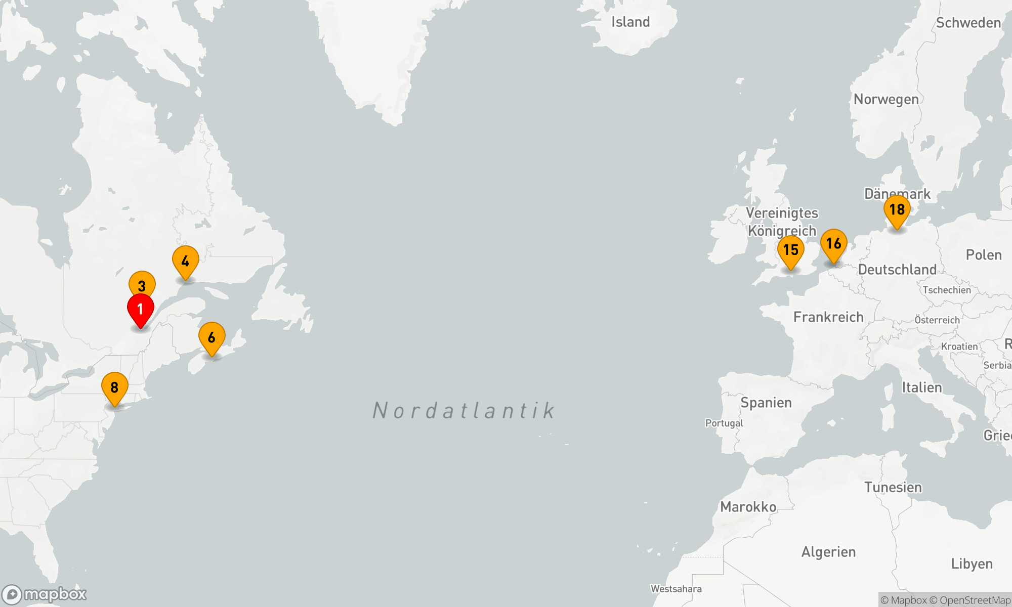 Route 17 Nächte - Transatlantik - Kanada nach Hamburg (M727B)