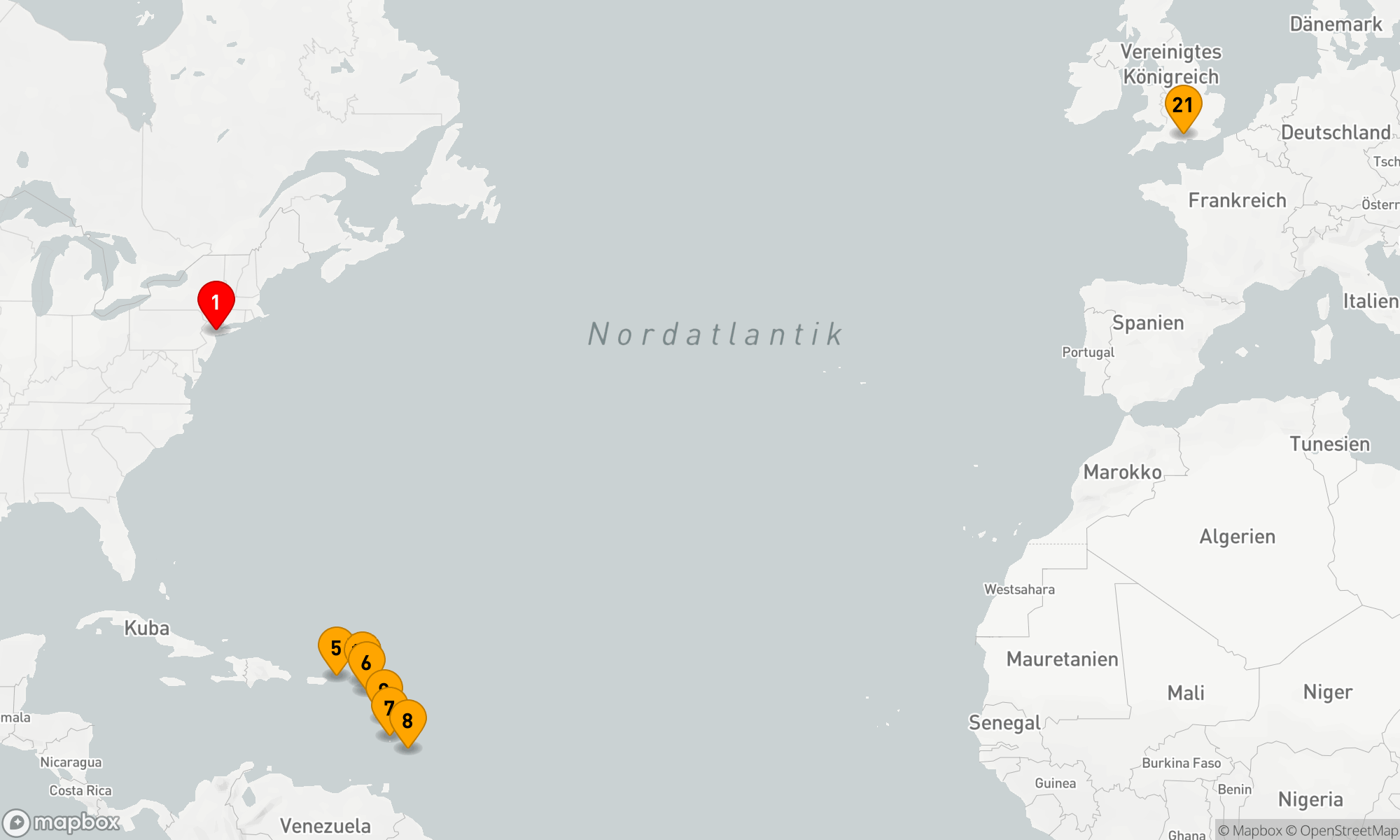 Route 20 Nächte - Transatlantik - Karibik (M734A)