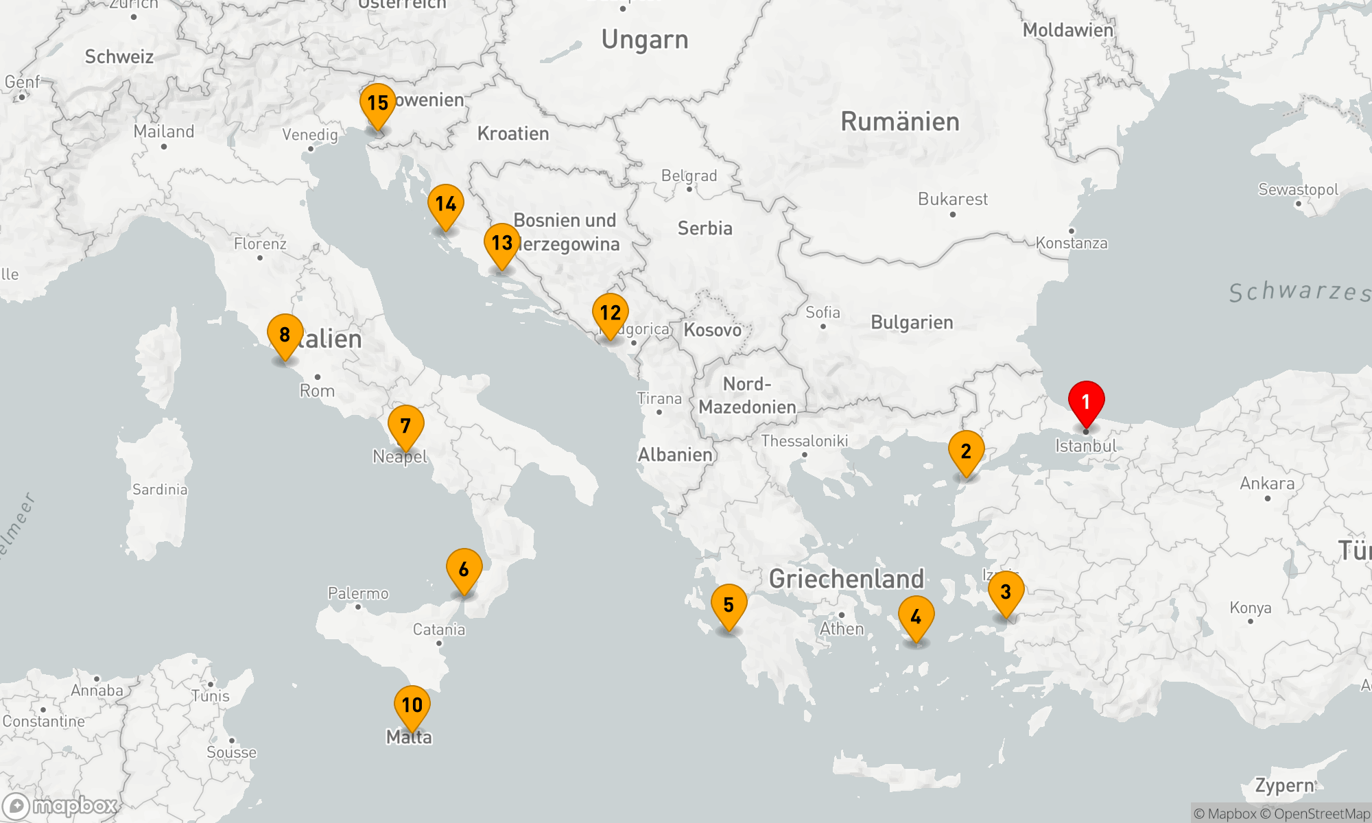 Route 14 Nächte - Östliches Mittelmeer - Adria (Q711E)