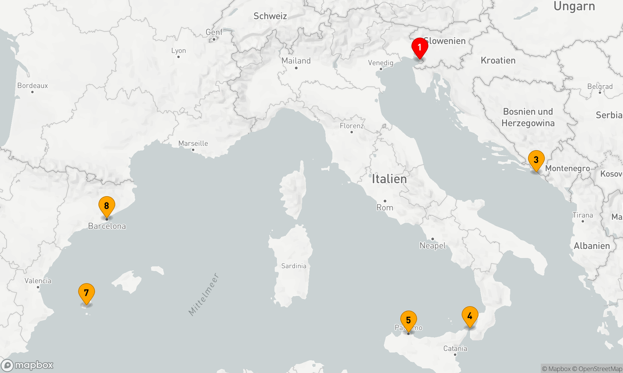 Route 7 Nächte - Spanien - Italien - Kroatien (Q712C)