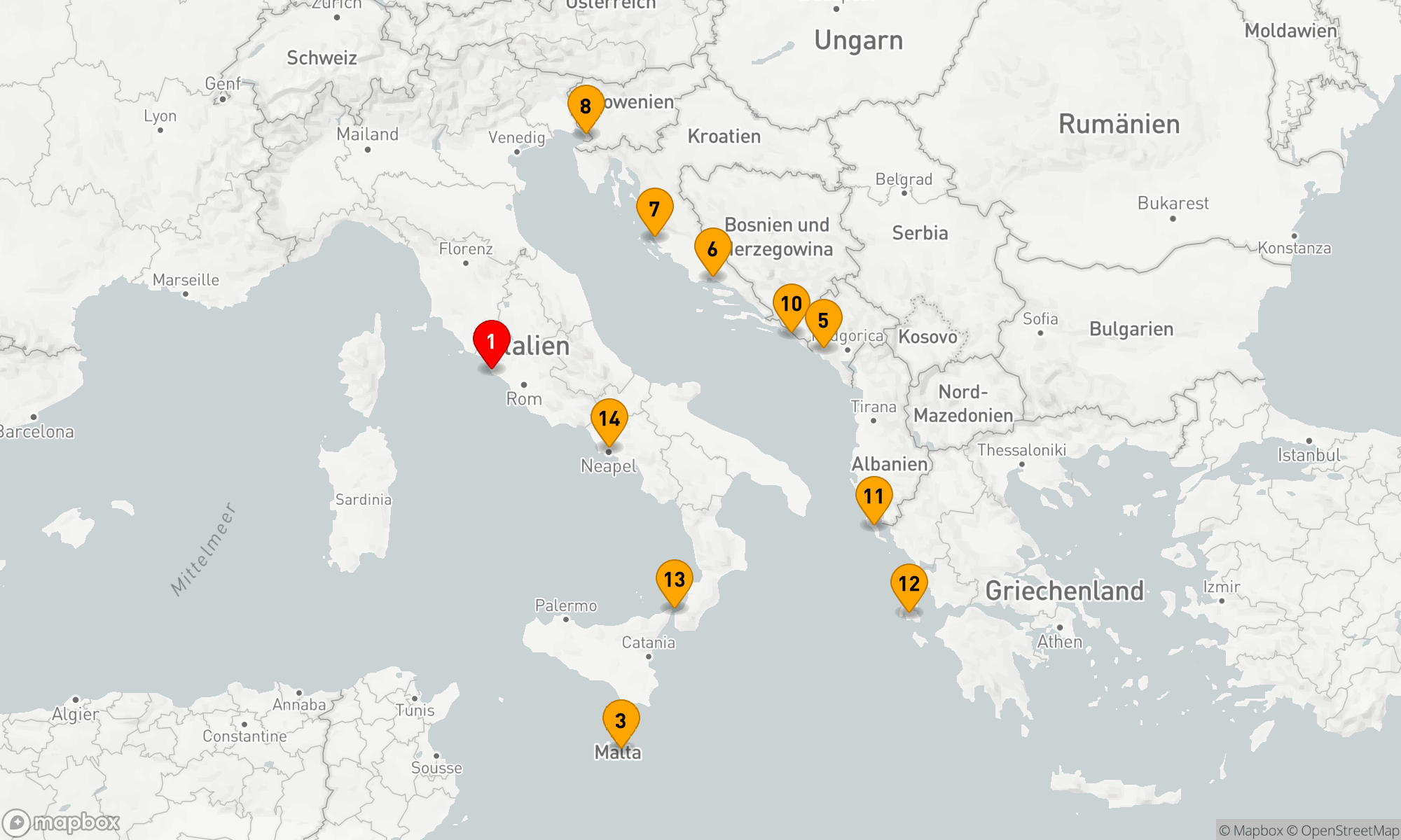 Route 14 Nächte - Italien - Griechenland - Adria (Q713D)