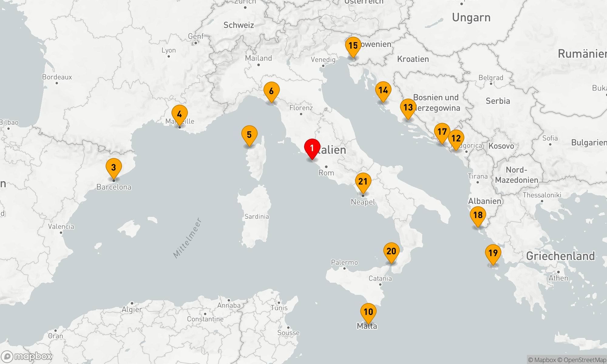 Route 21 Nächte - Westliches Mittelmeer - Griechenland - Adria (Q714E)