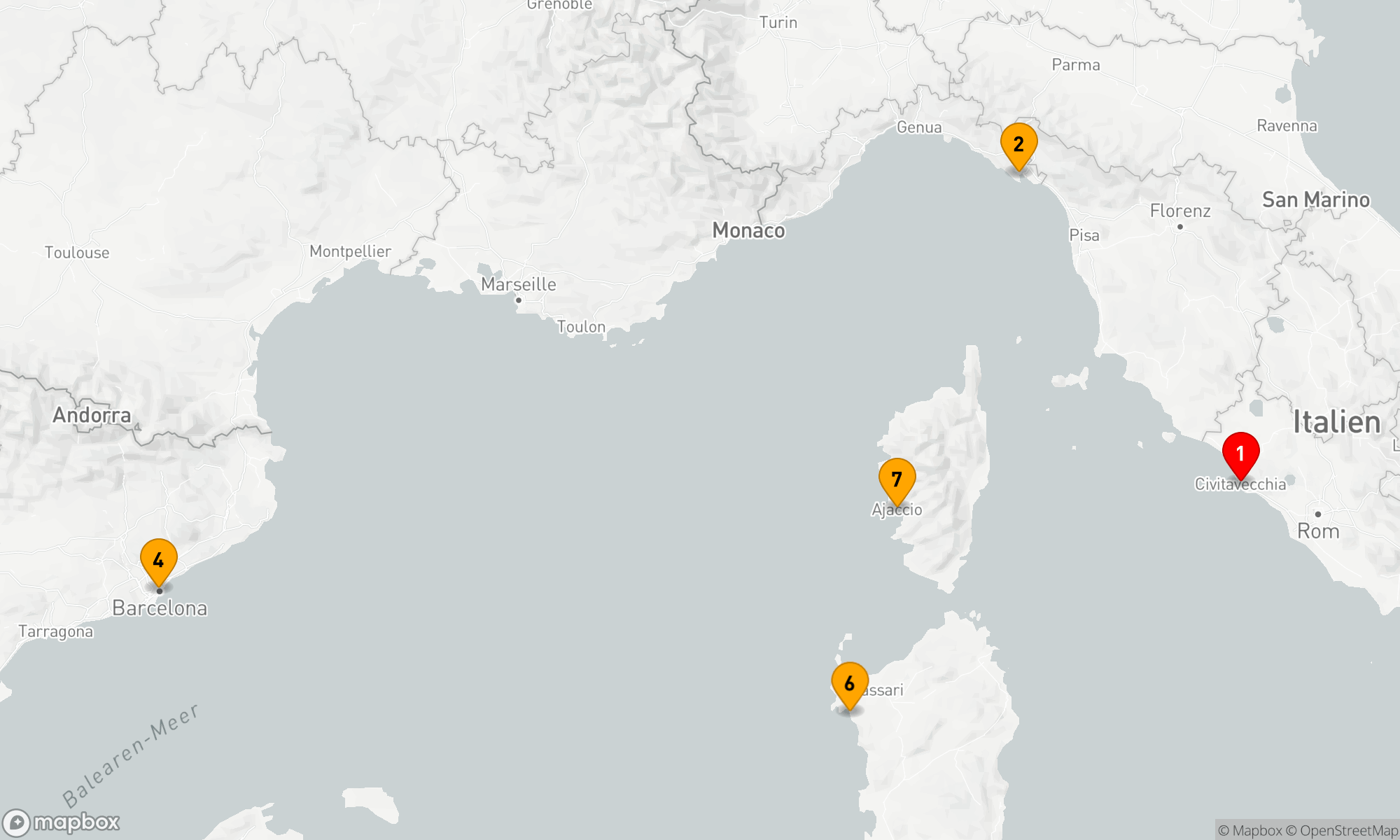 Route 7 Nächte - Italien - Frankreich - Spanien (Q716A)