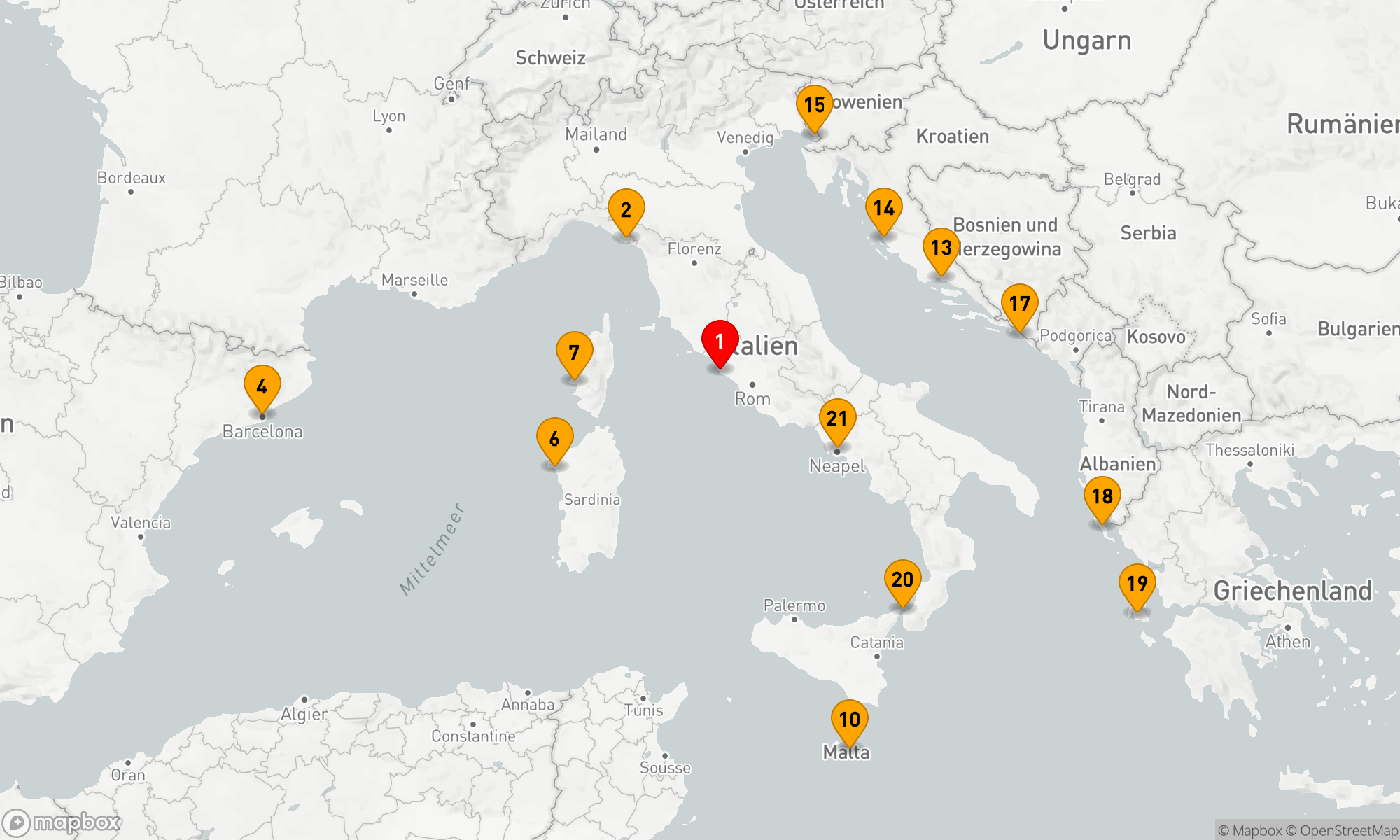 Route 21 Nächte - Westliches Mittelmeer - Griechenland - Adria (Q716B)