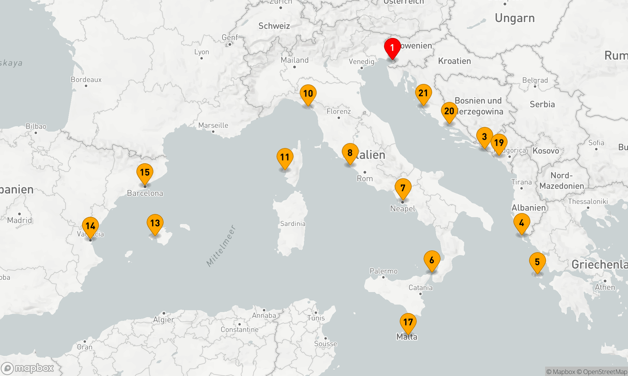 Route 21 Nächte - Westliches Mittelmeer - Griechenland - Adria (Q717B)