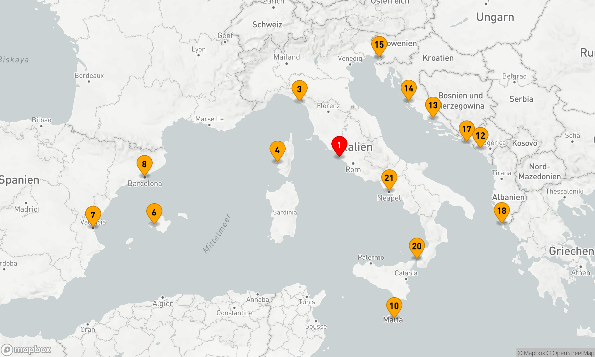 Route 21 Nächte - Westliches Mittelmeer - Griechenland - Adria (Q717E)