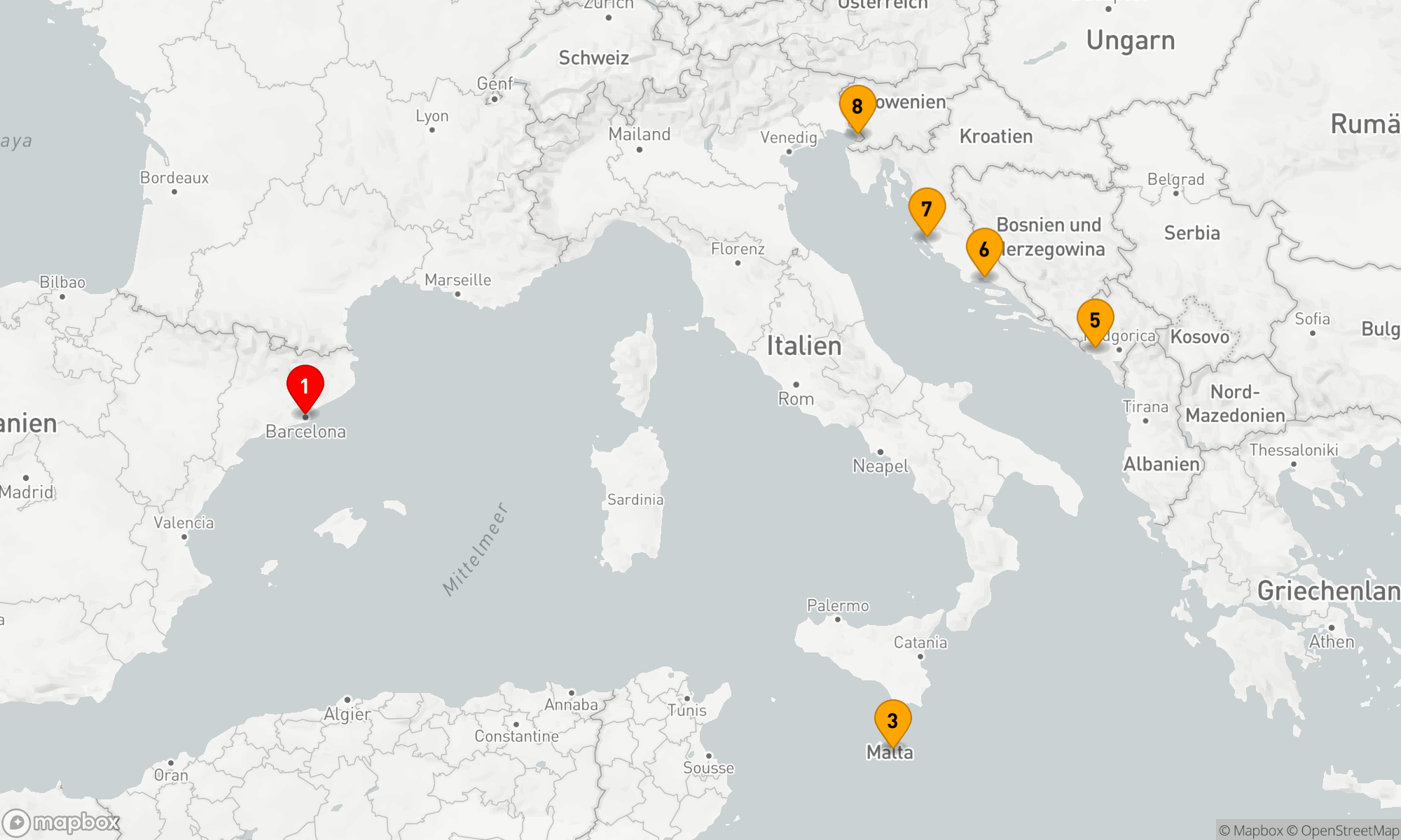 Route 7 Nächte - Malta - Montenegro - Kroatien (Q718A)