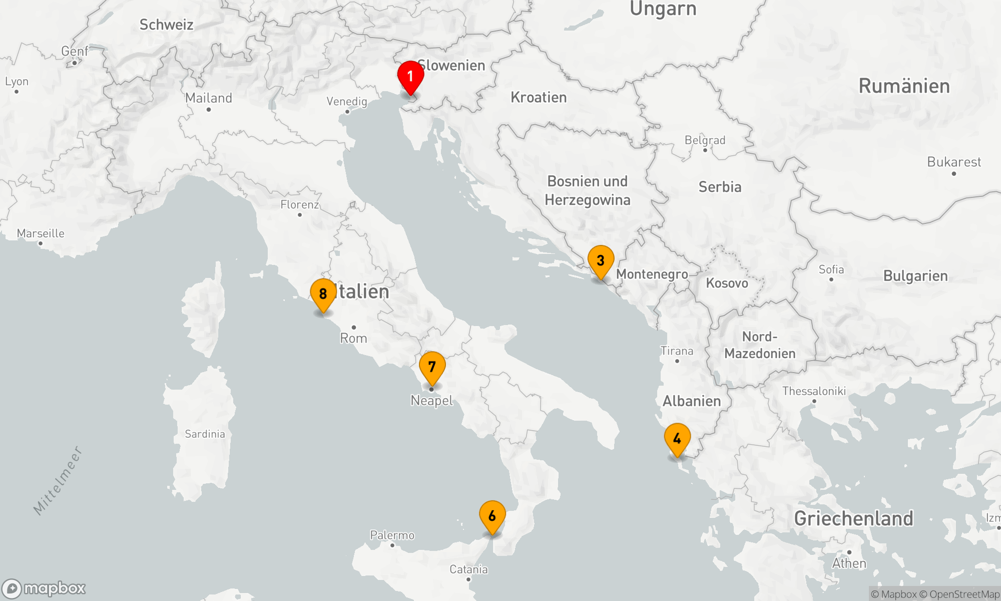 Route 7 Nächte - Italien - Griechenland - Kroatien (Q718C)
