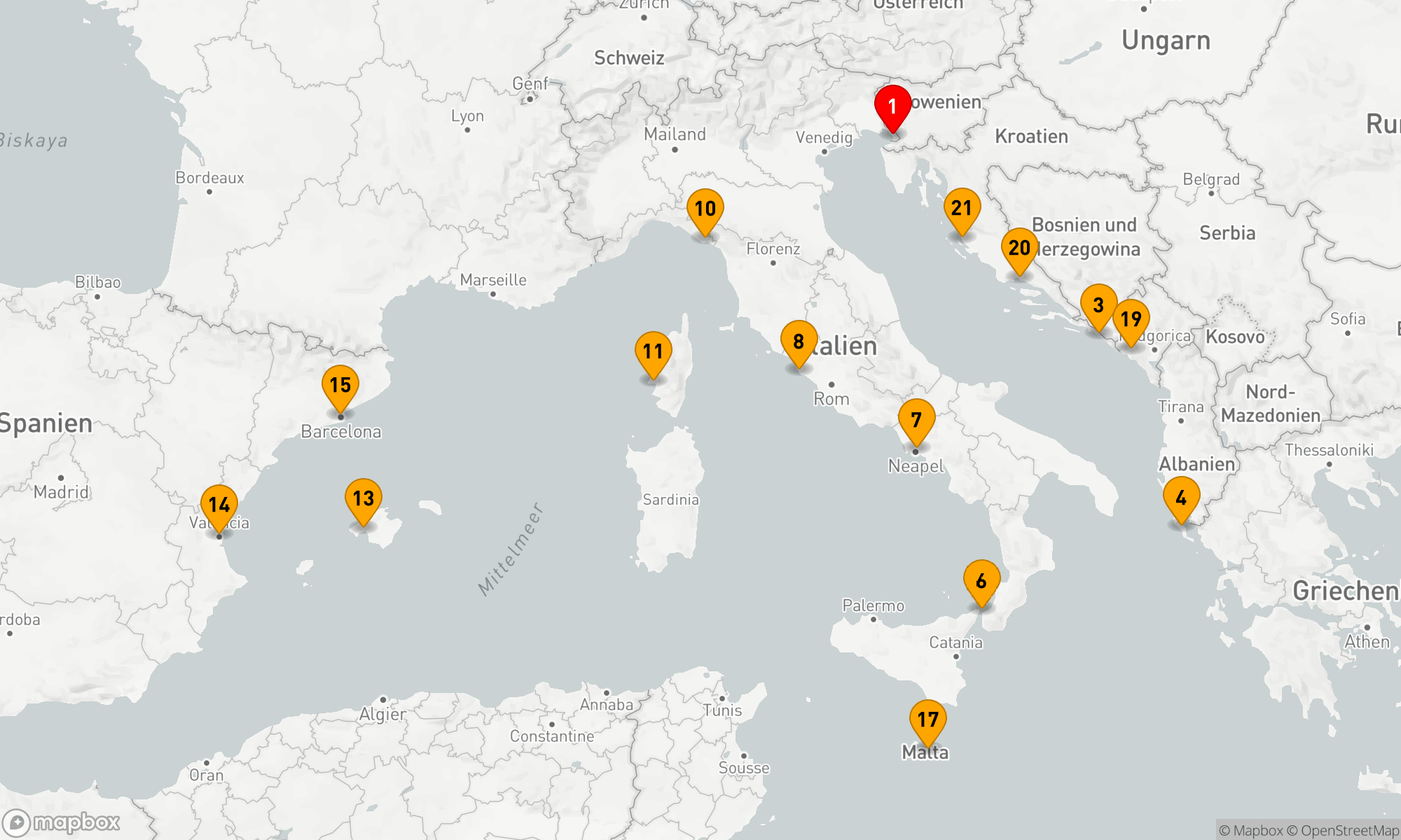 Route 21 Nächte - Westliches Mittelmeer - Griechenland - Adria (Q718E)
