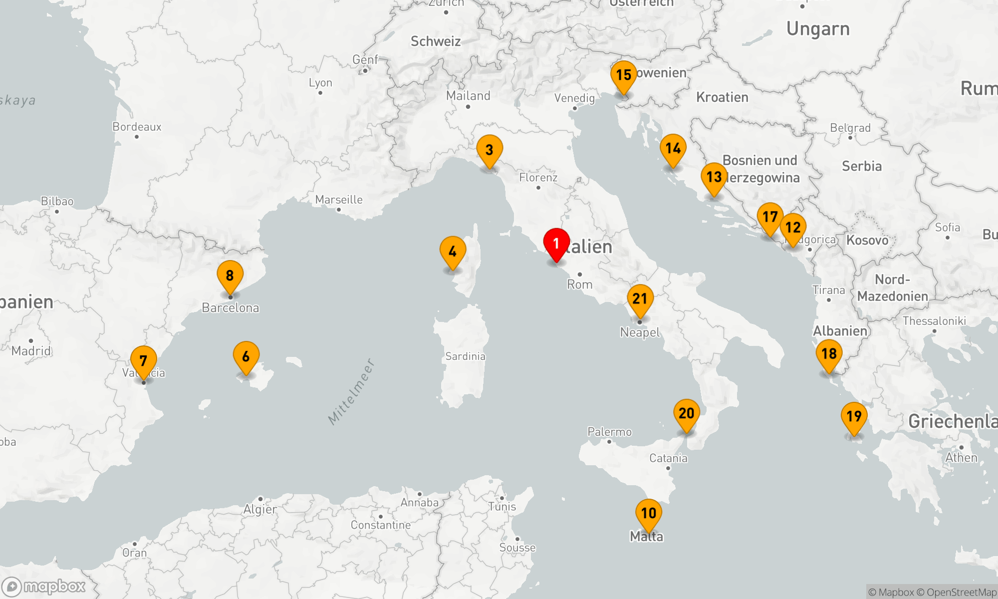 Route 21 Nächte - Westliches Mittelmeer - Griechenland - Adria (Q719B)