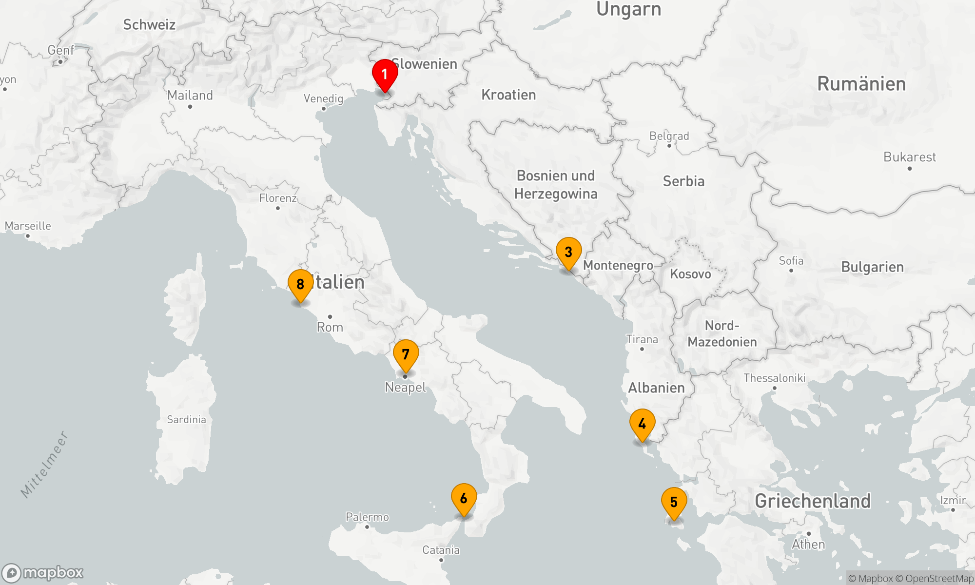 Route 7 Nächte - Kroatien - Griechenland - Italien (Q720A)