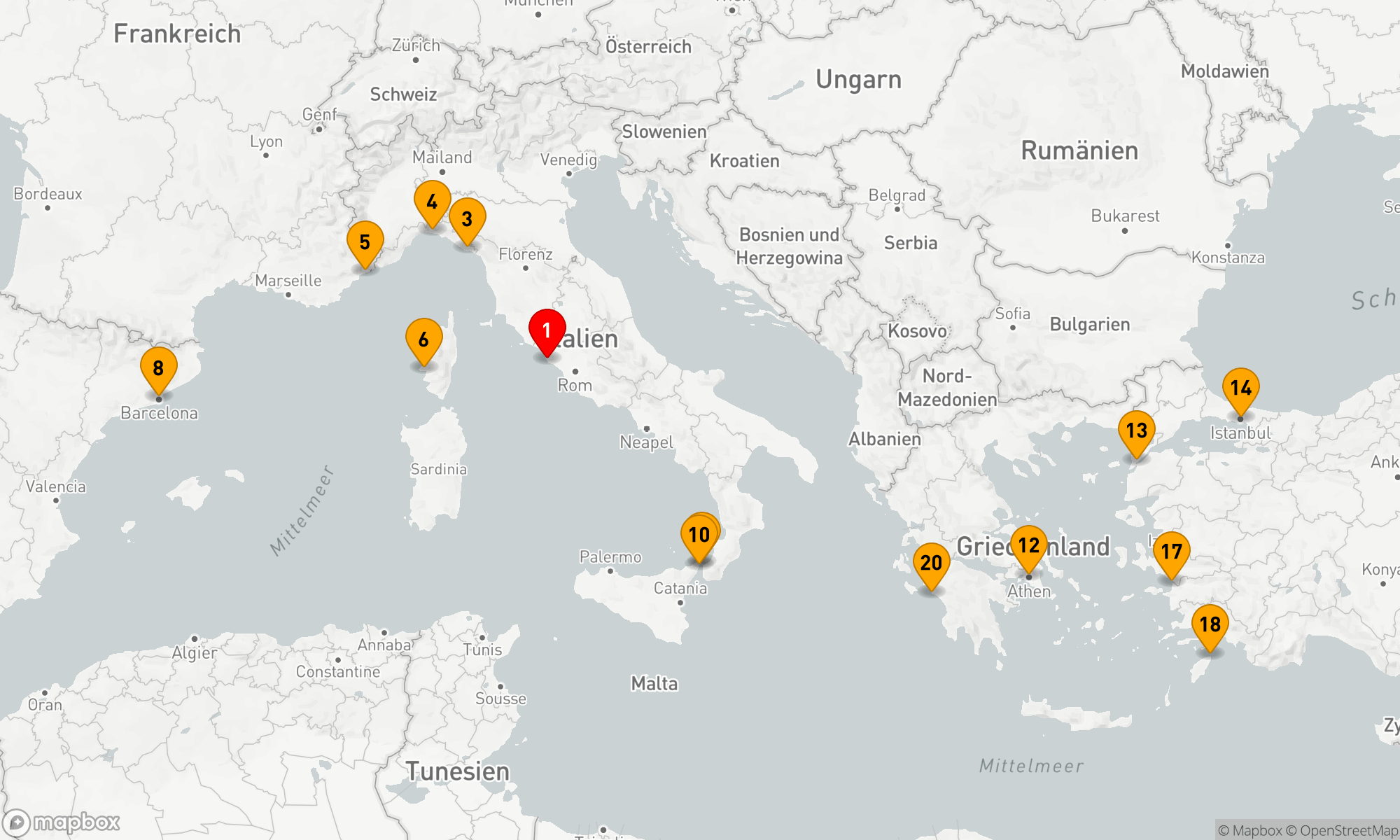 Route 21 Nächte - Westliches und östliches Mittelmeer (Q720F)