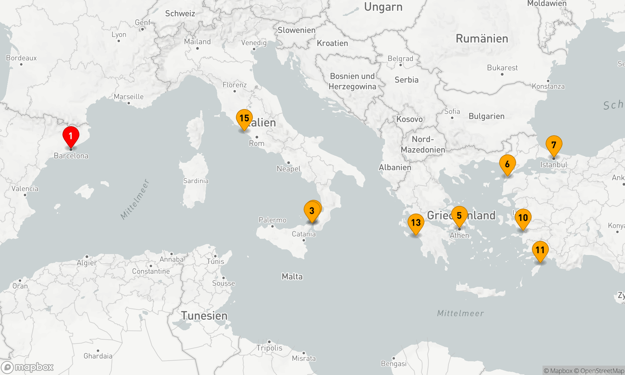 Route 14 Nächte - Westliches und östliches Mittelmeer (Q721)