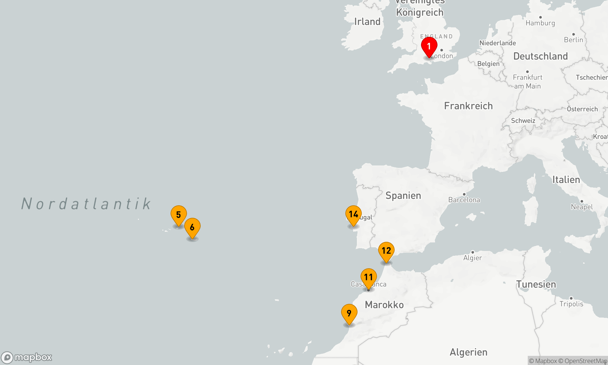 Route 16 Nächte - Portugal - Marokko (V711N)