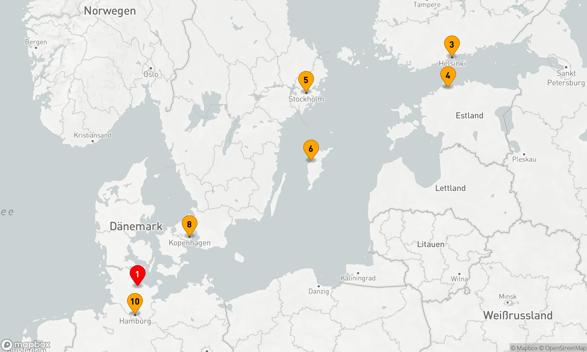 Route 9 Nächte - Ostsee ab Kiel bis Hamburg (V717G)