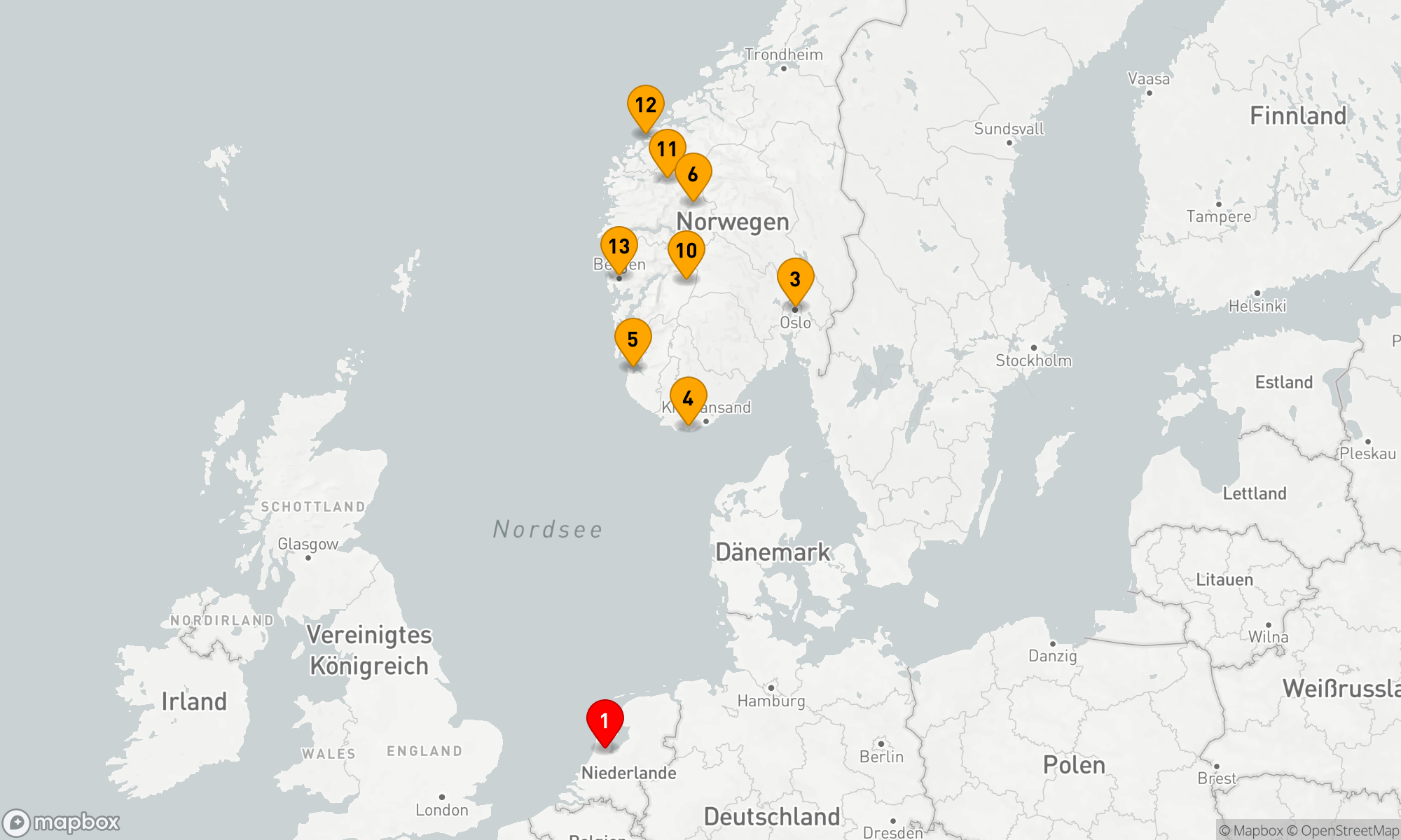 Route 14 Nächte - NORWEGISCHE FJORDE & NORDFJORD MIT HISTORY CHANNEL