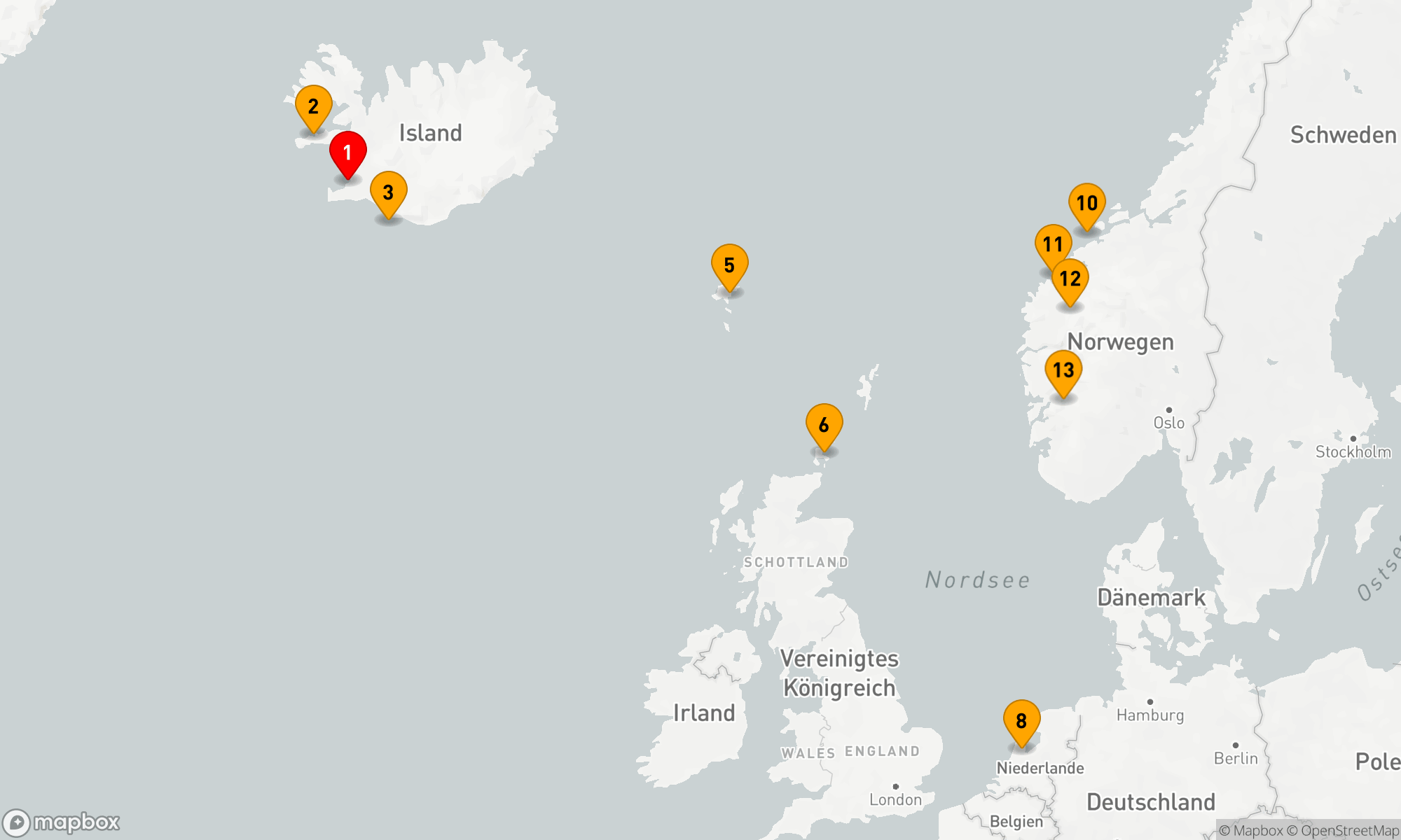 Route 14 Nächte - ISLAND & NORWEGISCHE FJORDE MIT HISTORY CHANNEL