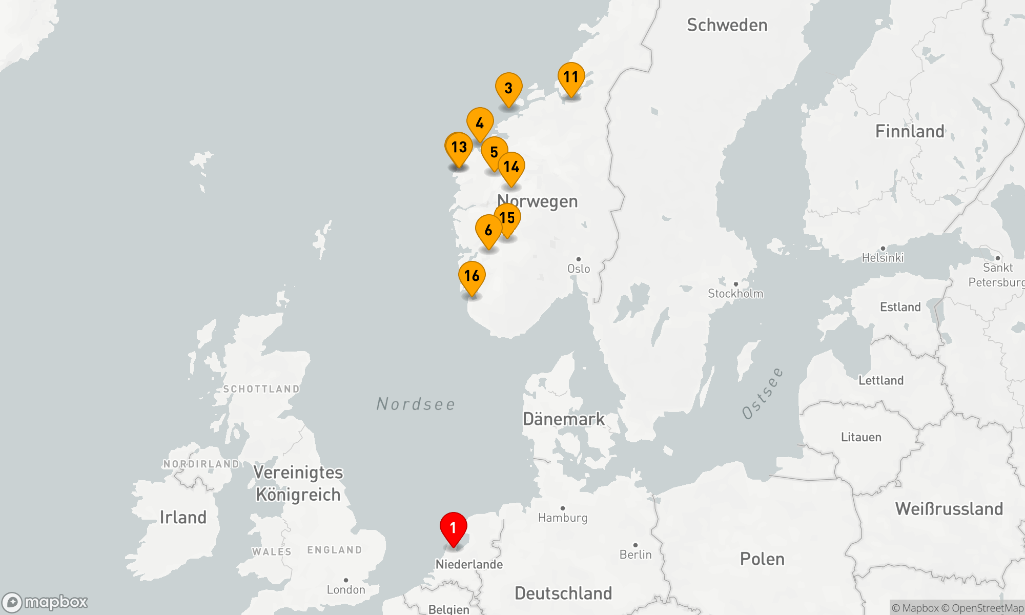 Route 17 Nächte - NORWEGISCHE FJORDE & LANDSCHAFTEN MIT HISTORY CHANNEL