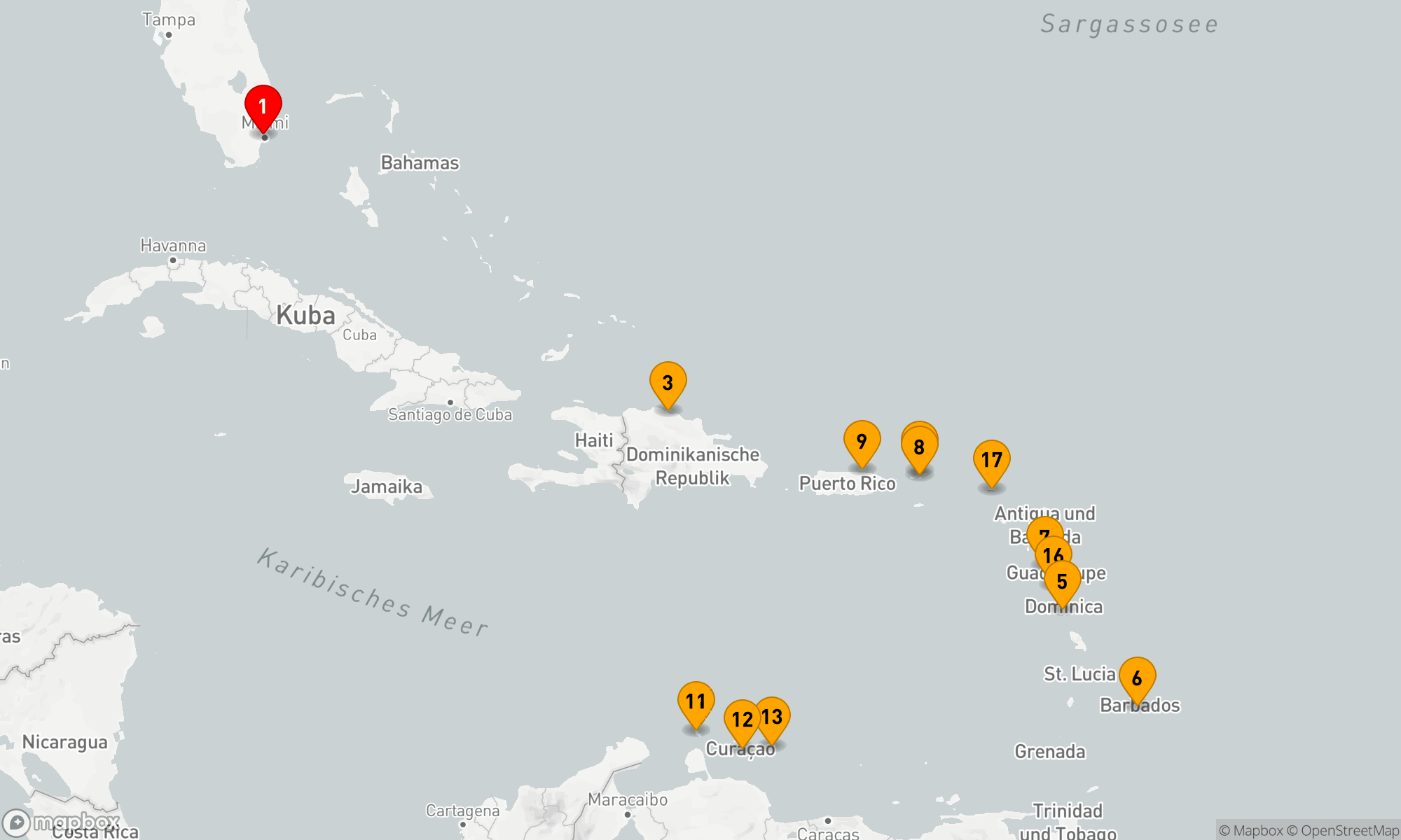 Route 18 Nächte - Karibische Entdeckungsreise ab Miami