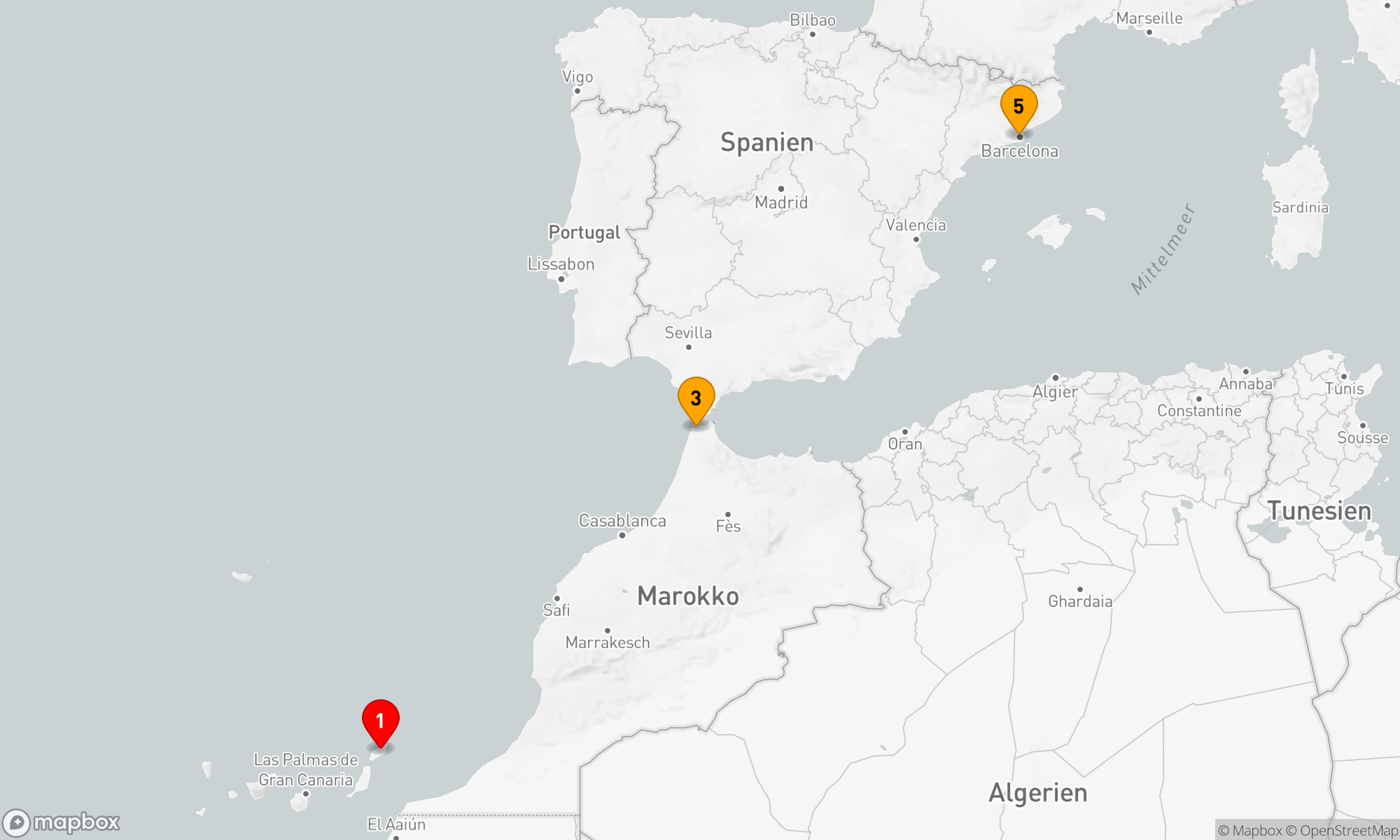 Route 4 Nächte - Perlen des Atlantiks und des Mittelmeers