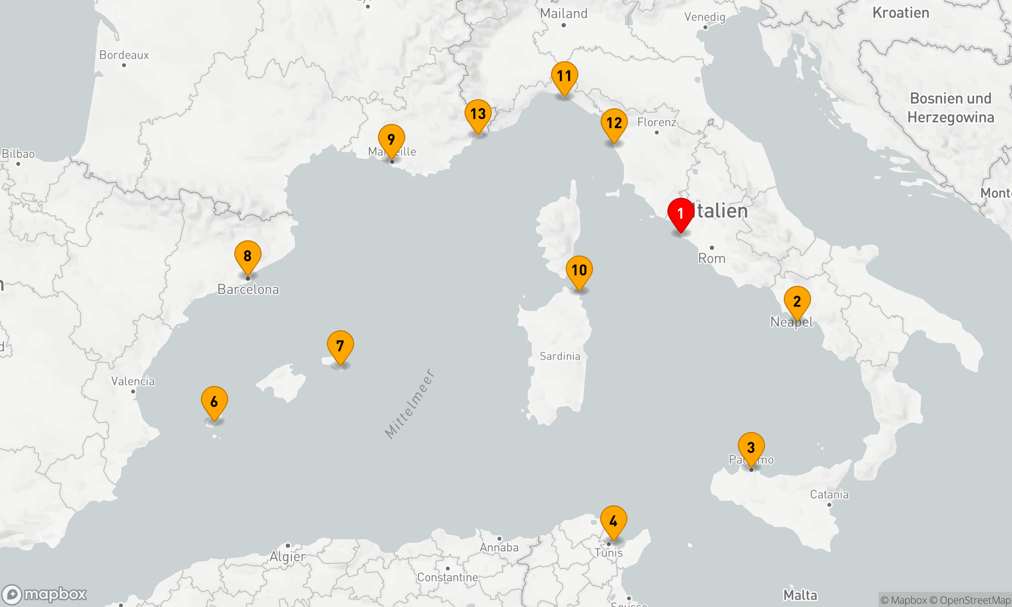Route 14 Nächte - Mediterrane Eleganz: Eine Reise von Rom bis Barcelona