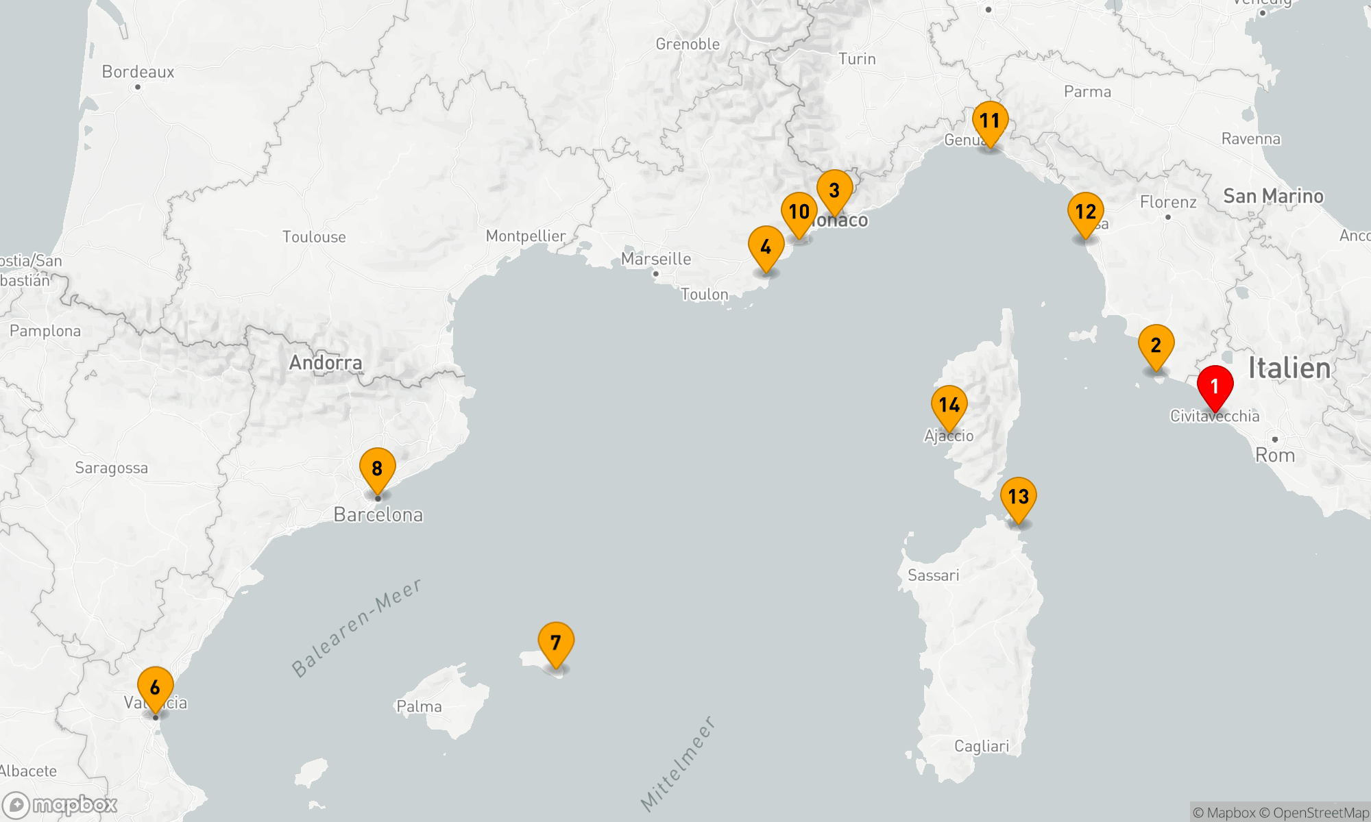Route 14 Nächte - Mittelmeerzauber: Entdeckung der Küstenperlen