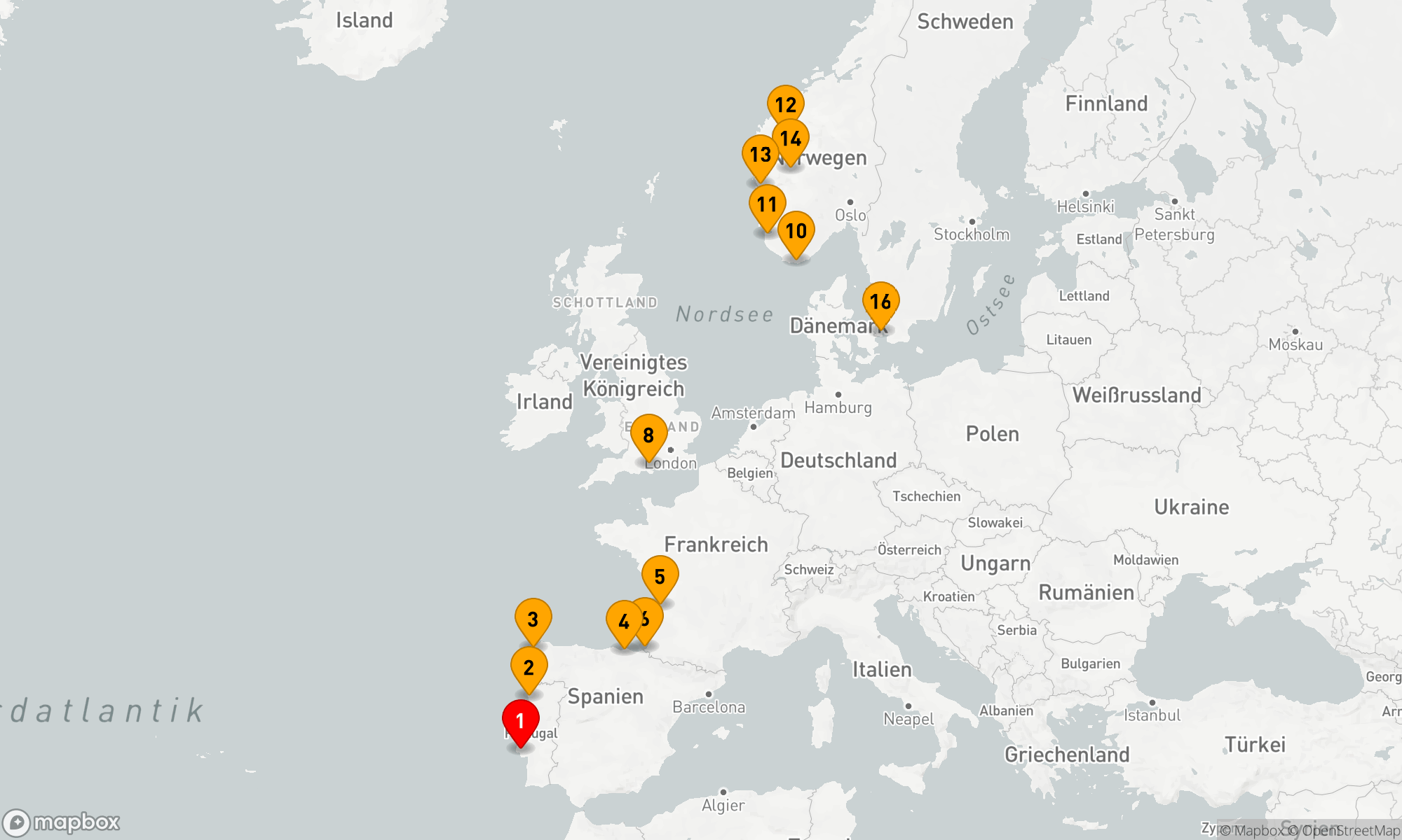 Route 15 Nächte - Von Atlantikwellen zu nordischen Fjorden