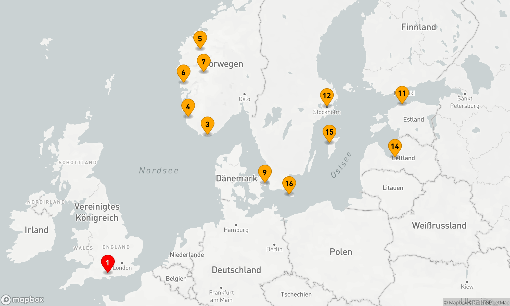 Route 16 Nächte - Kulturelle Schätze der Nordsee und Ostsee