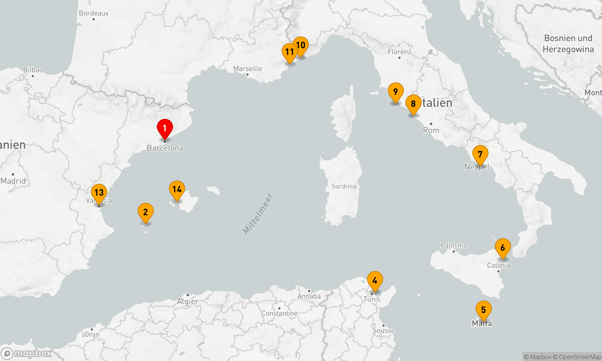 Route 14 Nächte - Mediterrane Schätze und Küstenzauber