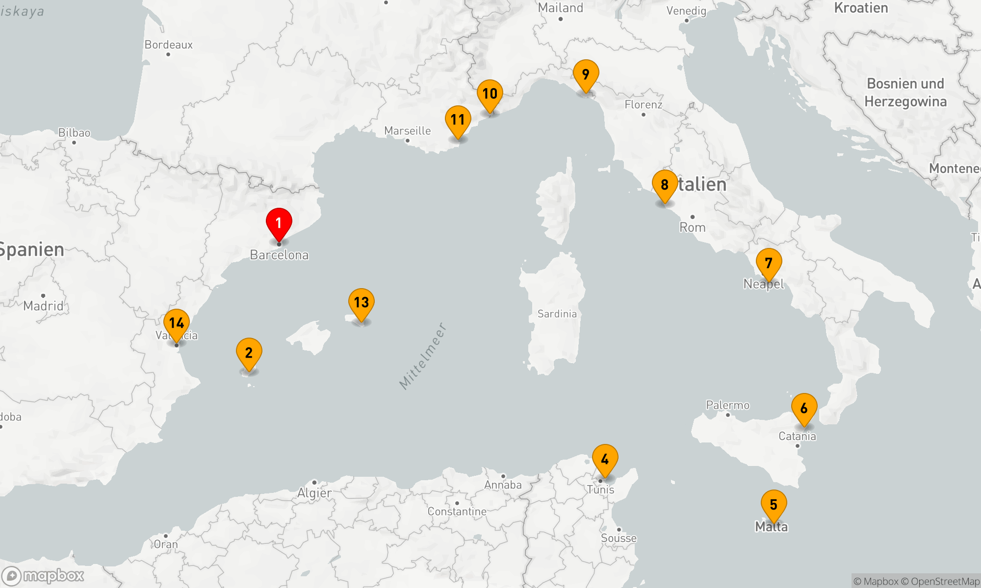 Route 14 Nächte - Mediterrane Entdeckungsreise