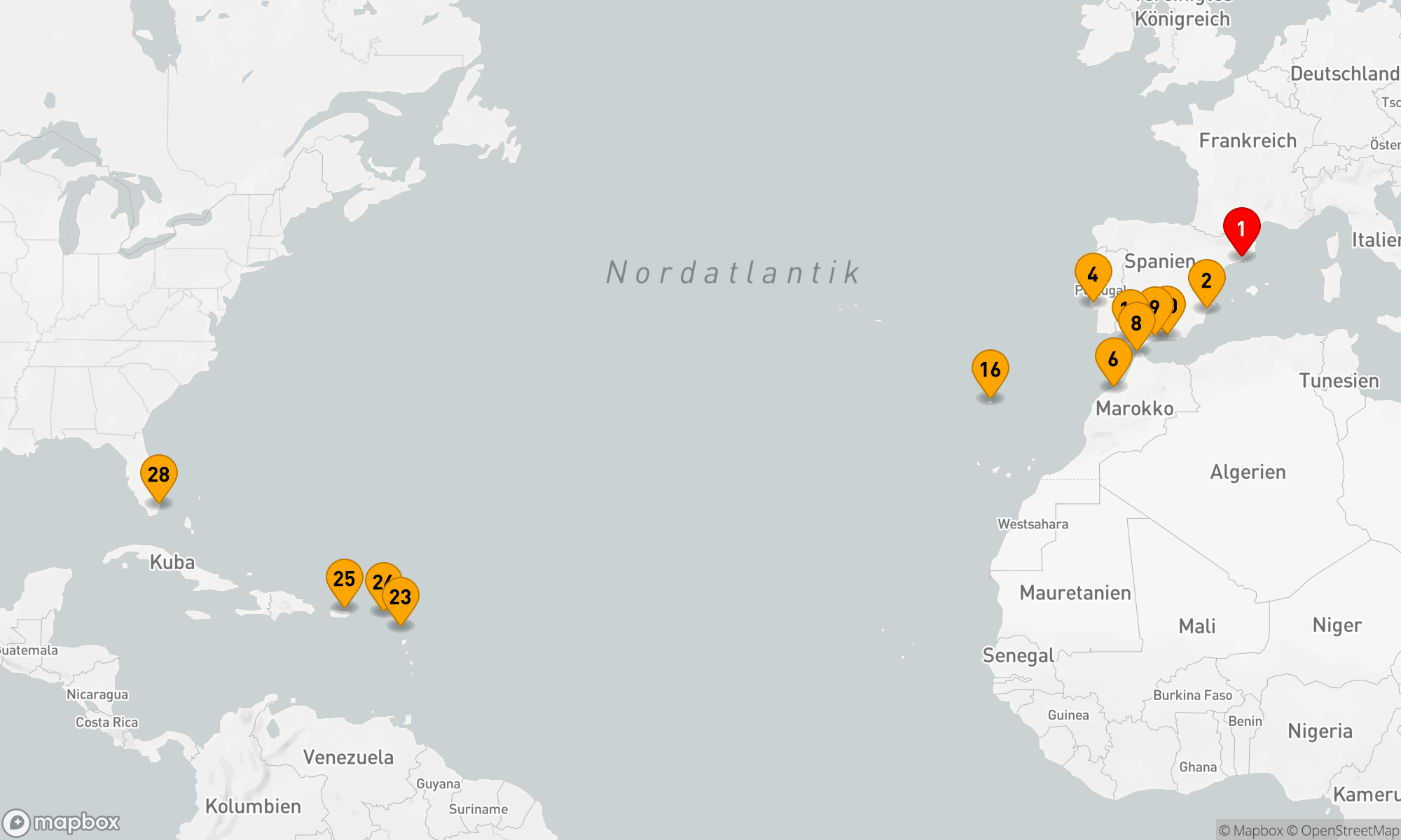 Route 27 Nächte - Von mediterranen Küsten zu karibischen Träumen