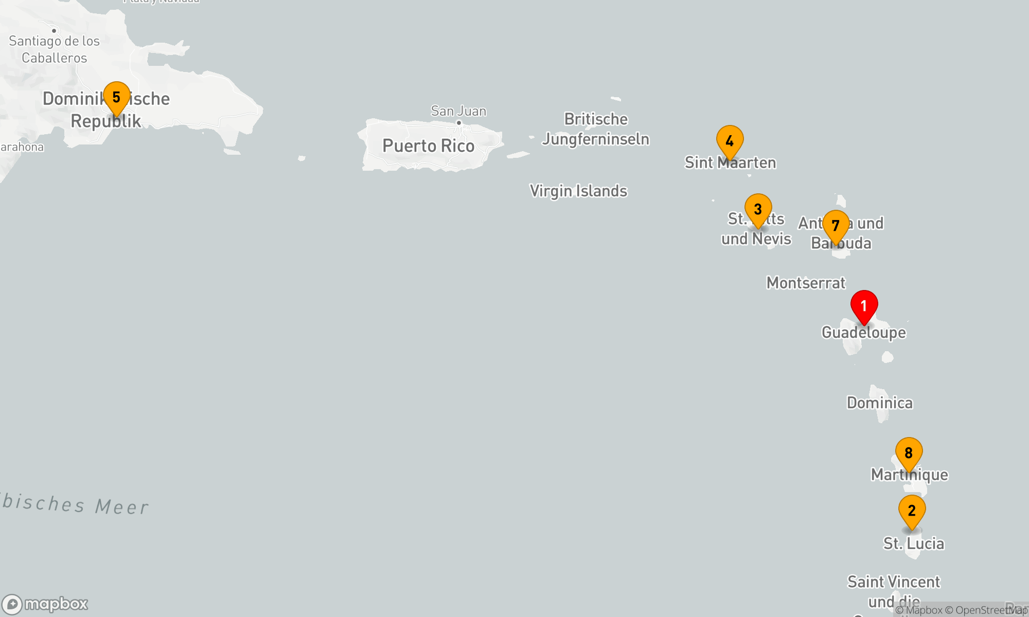 Route 8 Nächte - Karibische Inselträume: Eine Reise durch türkisfarbene Paradiese
