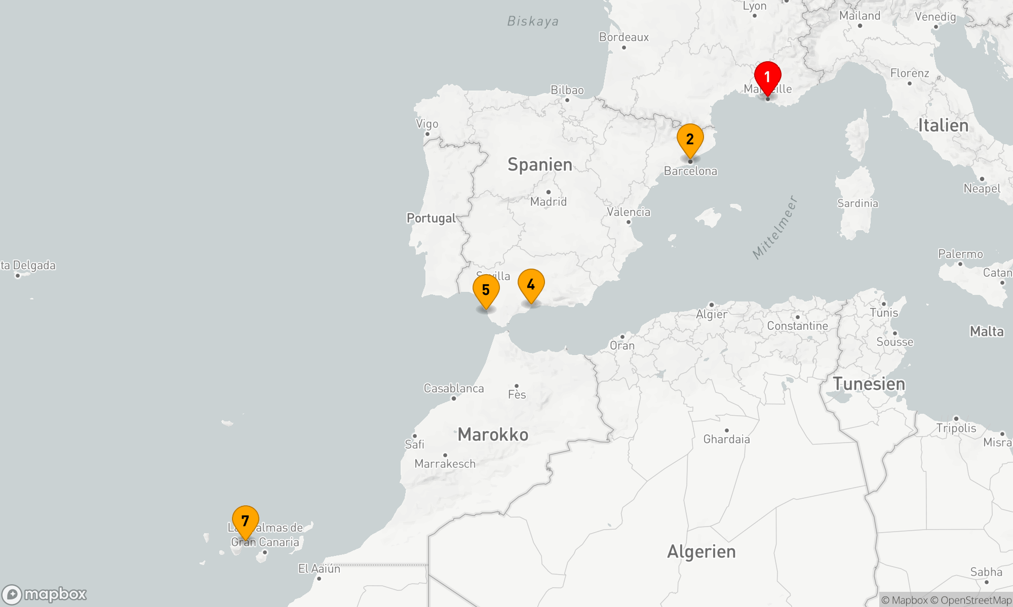 Route 6 Nächte - Mediterrane Entdeckungsreise von der Küste zum Ozean