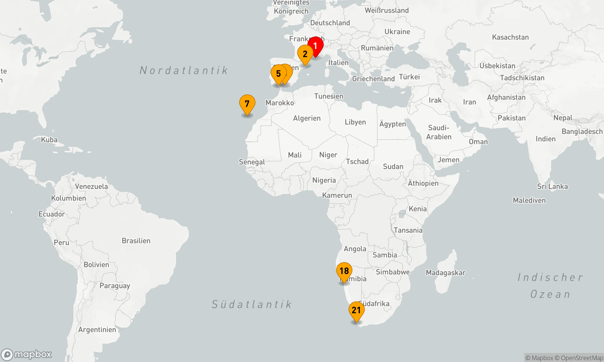 Route 20 Nächte - Von Marseille nach Kapstadt: Entdeckerreise der Kulturen