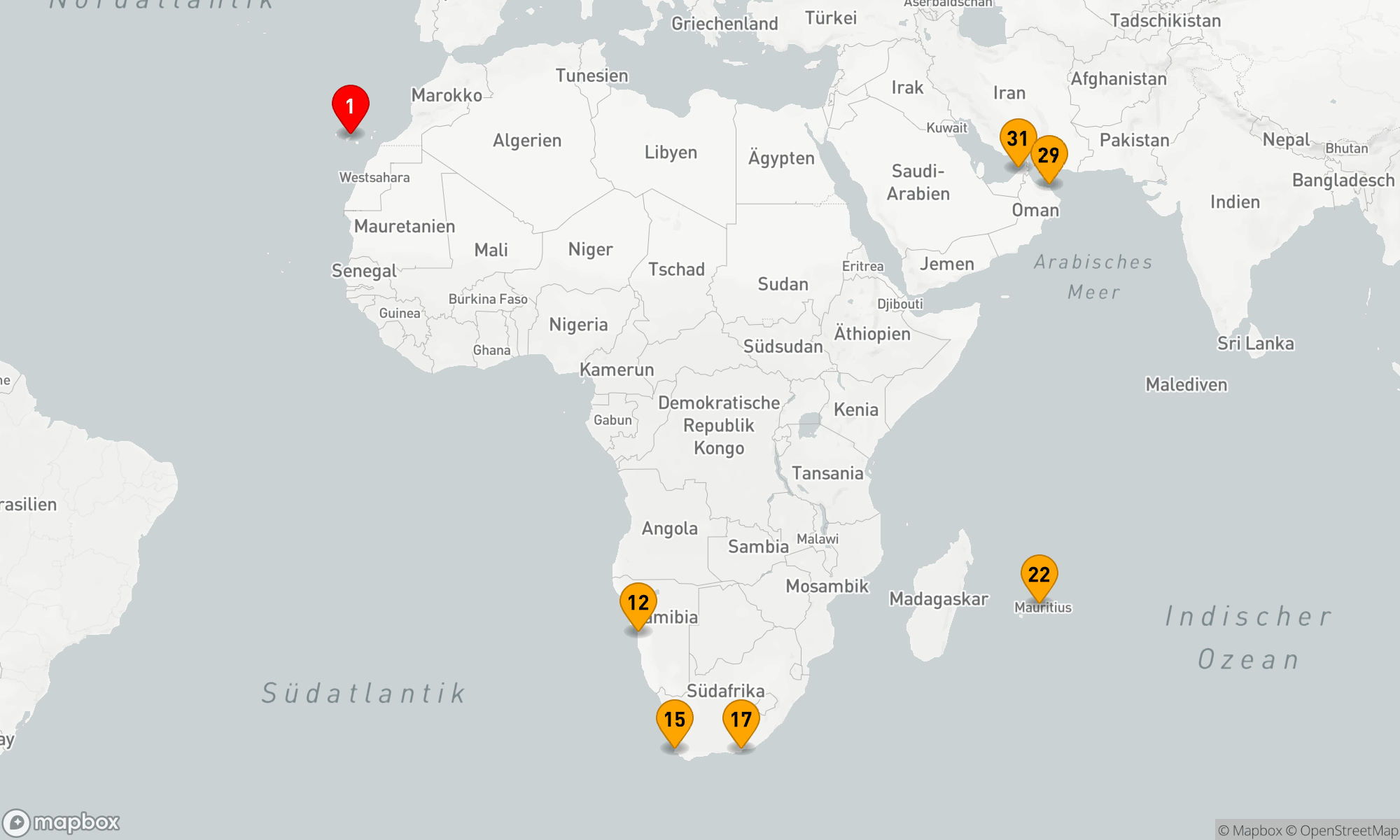 Route 30 Nächte - Von den Kanaren zum Arabischen Golf: Eine Reise voller Kontraste