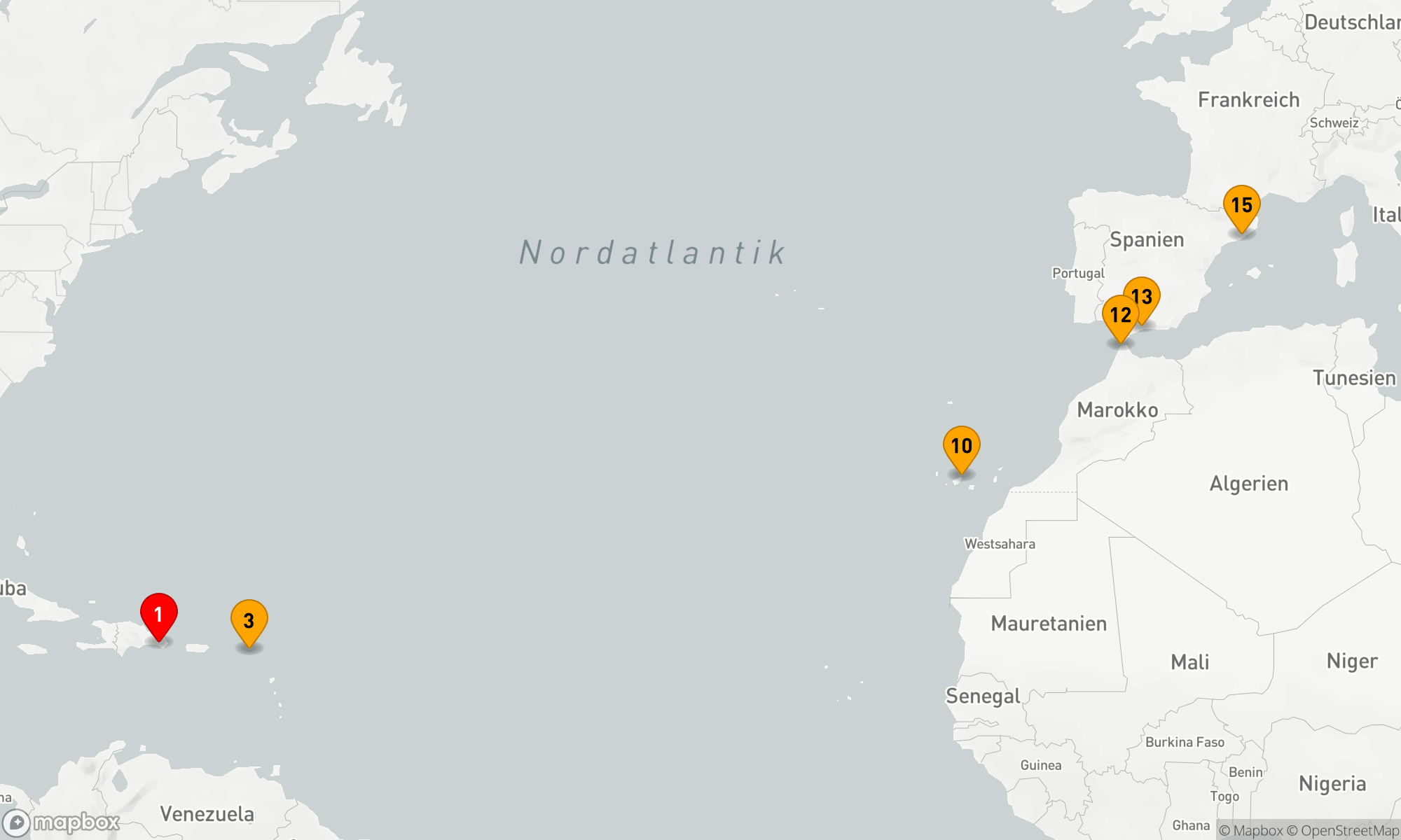 Route 14 Nächte - Karibische Schätze und Mittelmeerzauber