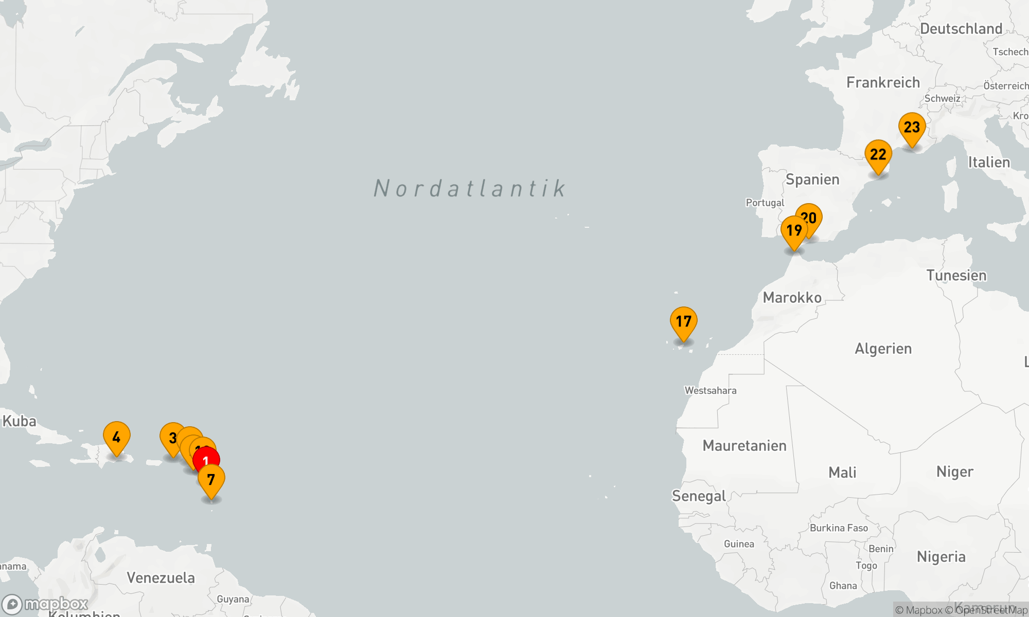 Route 22 Nächte - Karibisches Abenteuer & Mediterrane Entdeckungen