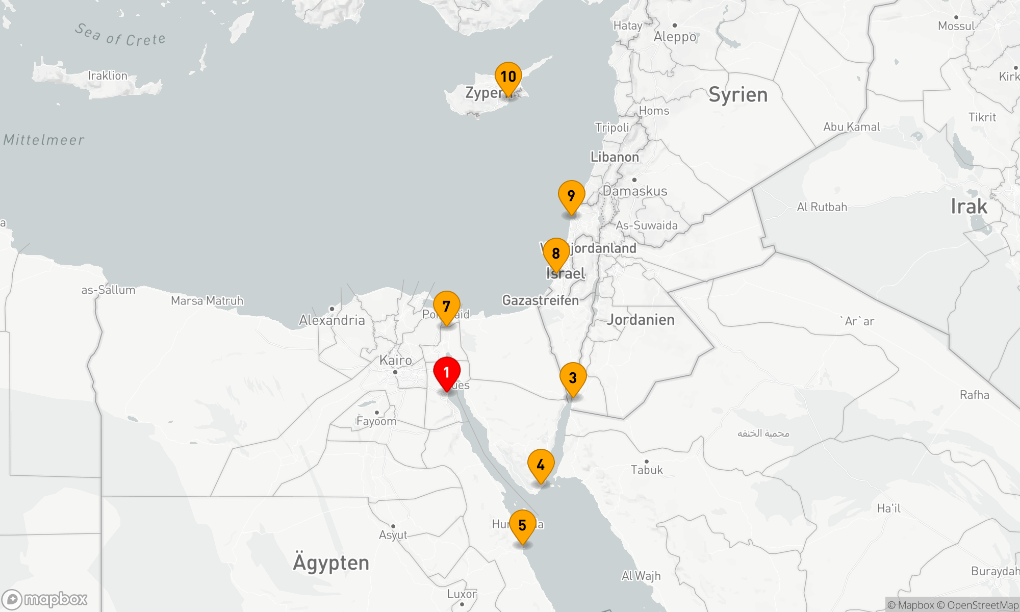 Route 10 Nächte - Ägypten - Zypern über den Suezkanal