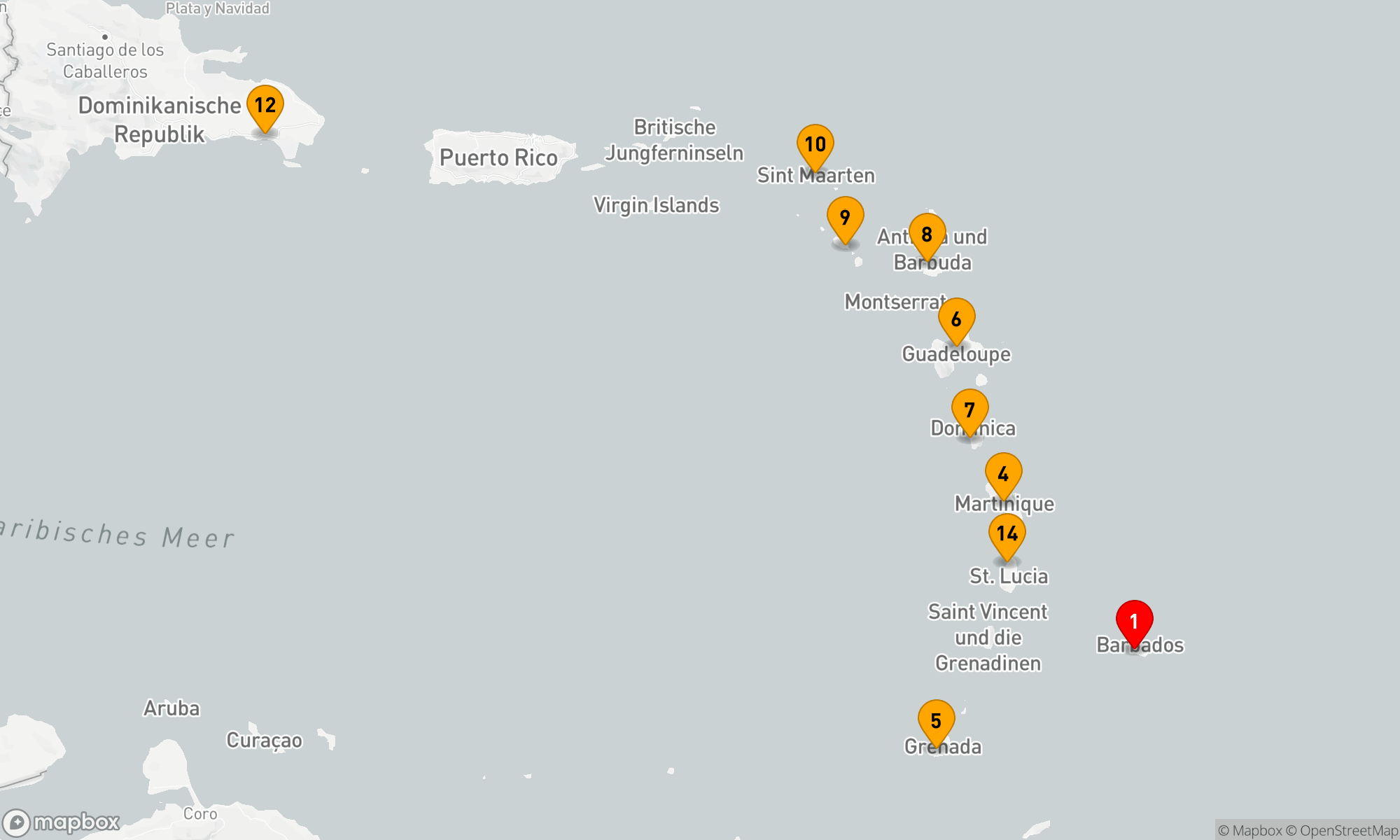 Route 14 Nächte - Festtage in der Karibik