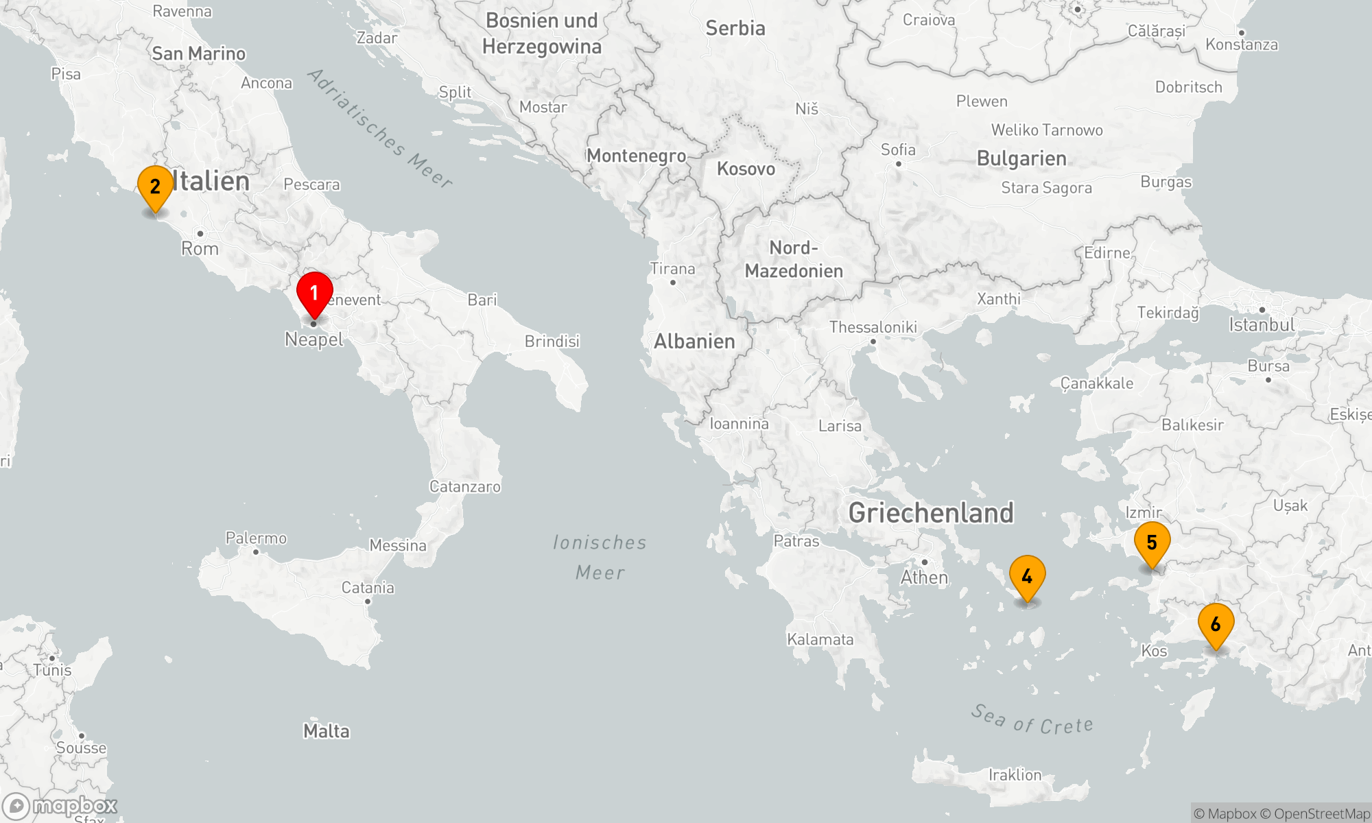 Route 7 Nächte - Mediterrane Entdeckungsreise ab Neapel