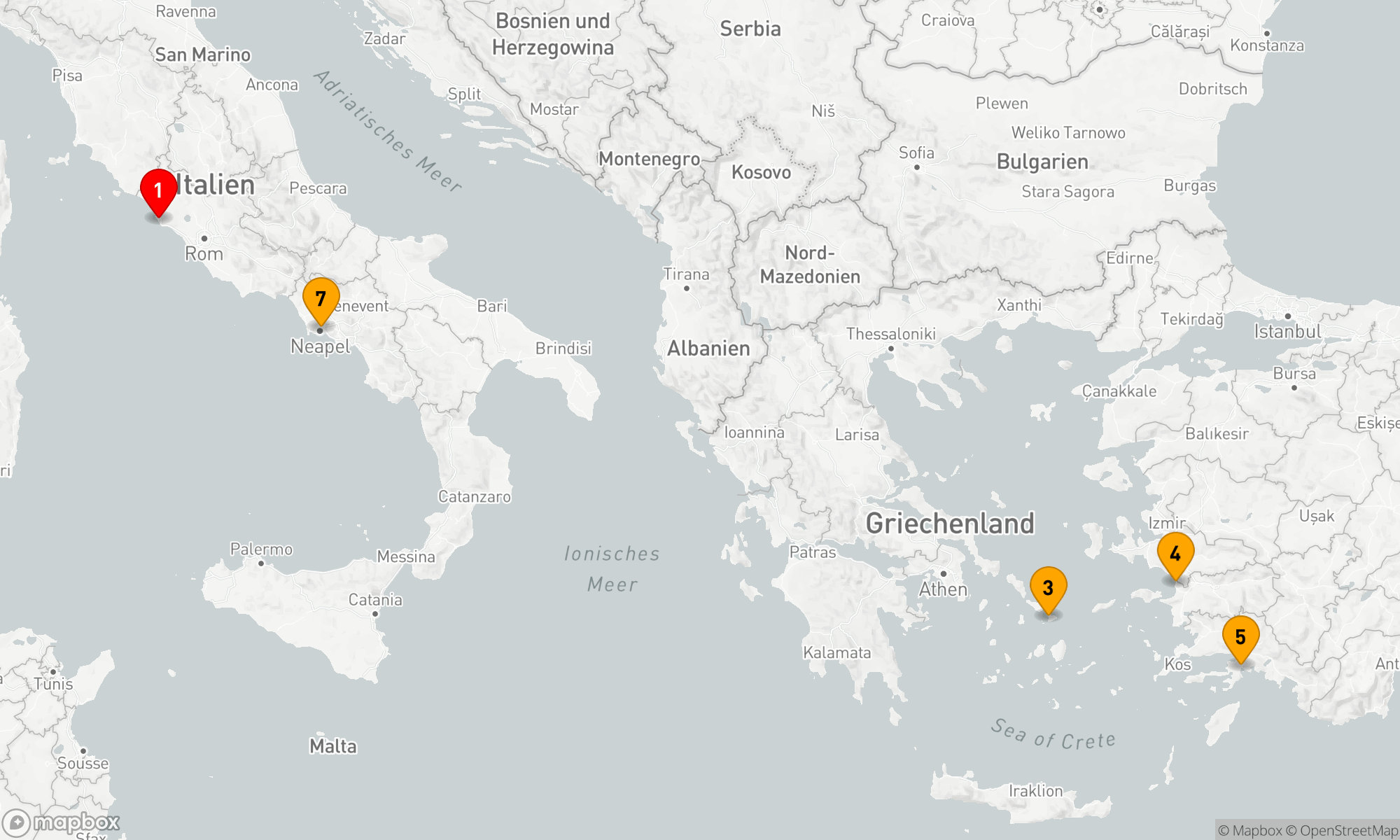 Route 7 Nächte - Mediterrane Entdeckungsreise ab Rom