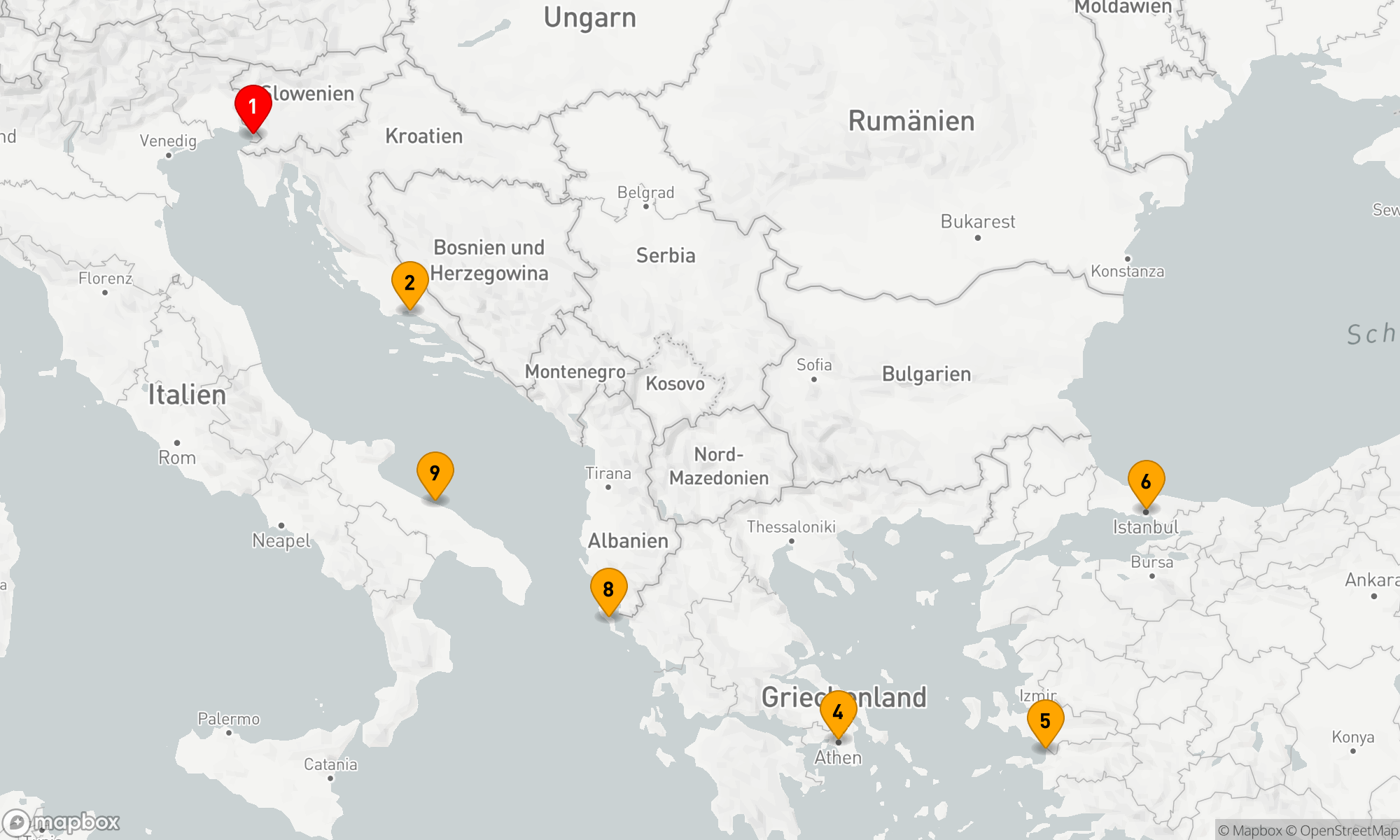 Route 9 Nächte - Adriatische Entdeckungsreise