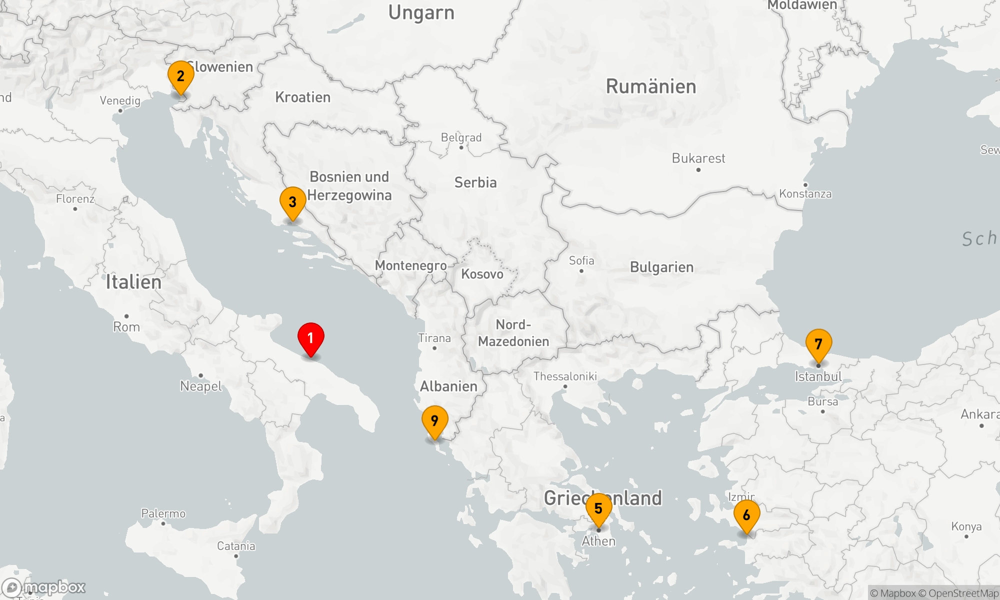 Route 9 Nächte - Adriatische und Ägäische Entdeckungen