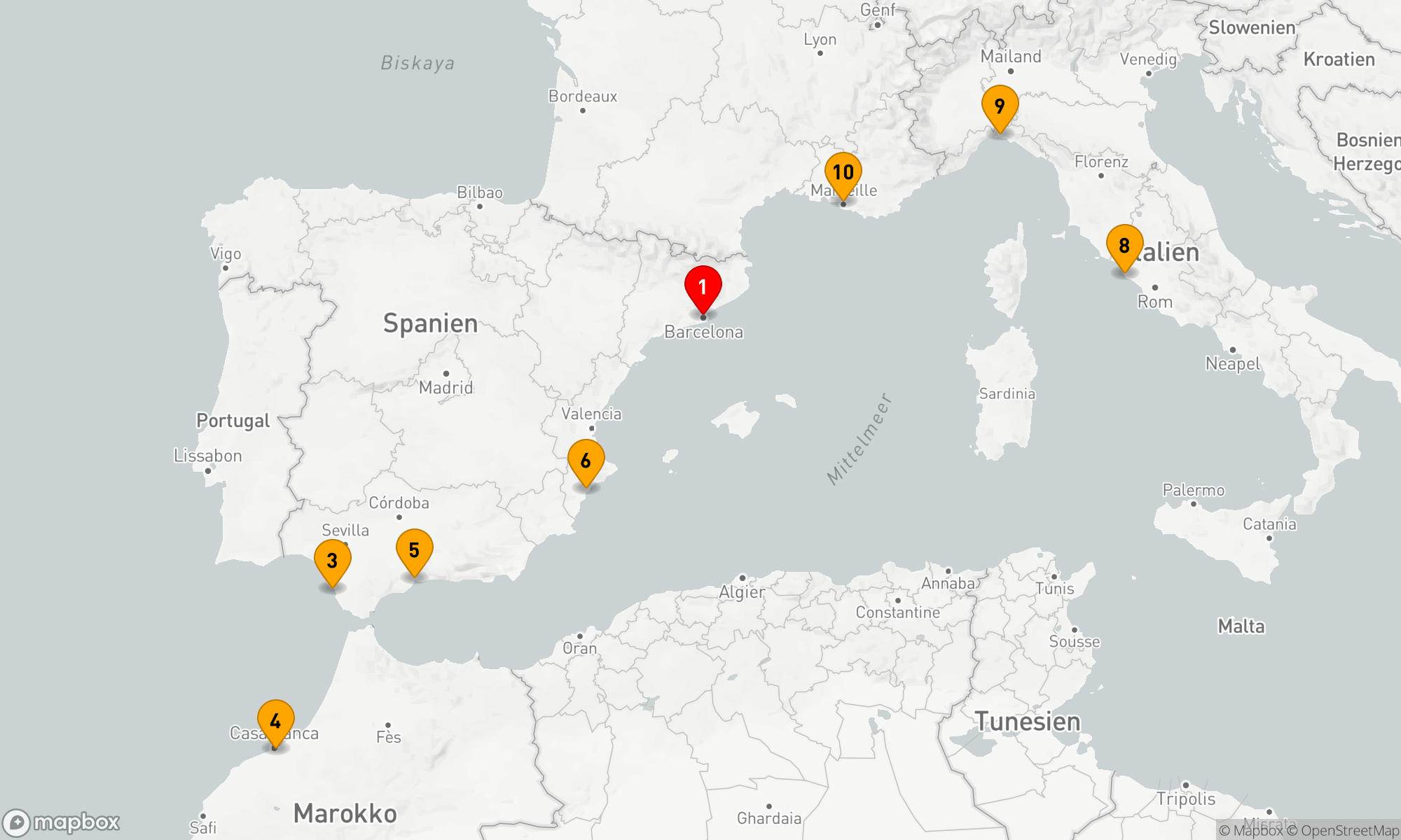 Route 10 Nächte - Mediterrane Entdeckungsreise ab Barcelona