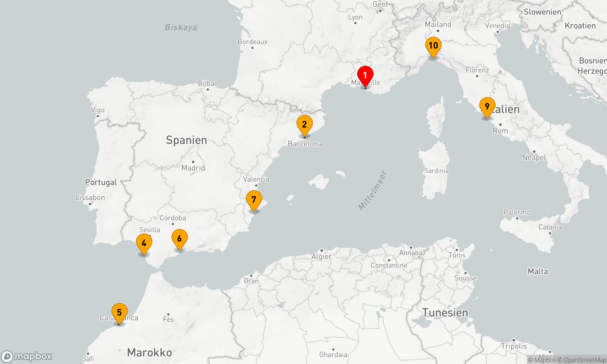 Route 10 Nächte - Mediterrane Entdeckungsfahrt