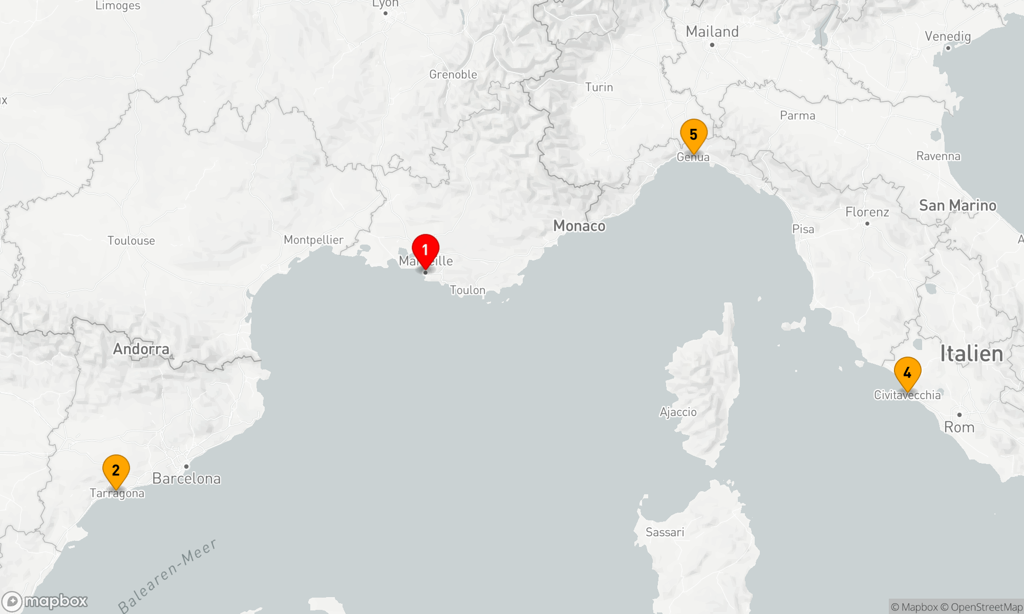 Route 5 Nächte - Mittelmeerzauber ab Marseille