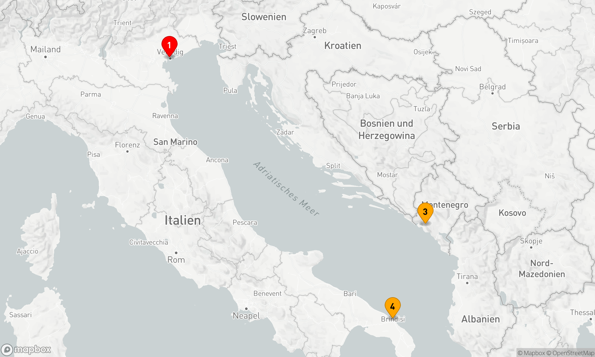 Route 3 Nächte - Adriatische Entdeckungsreise